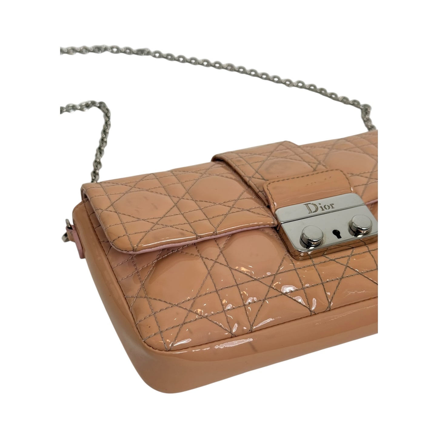 Christian Dior Miss Dior Cannage Promenade Patent Leather Pouch Bag
