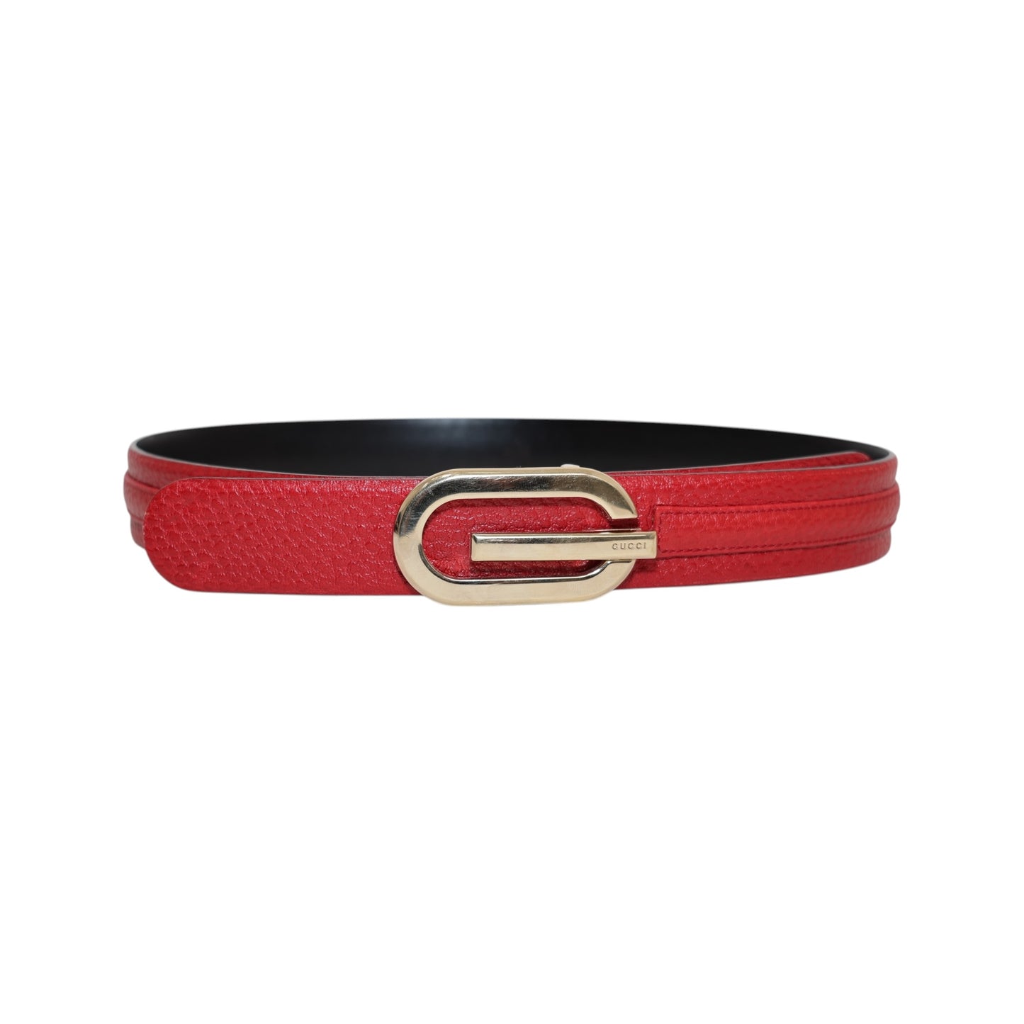 Gucci Vintage G Buckle Reversible Leather Belt