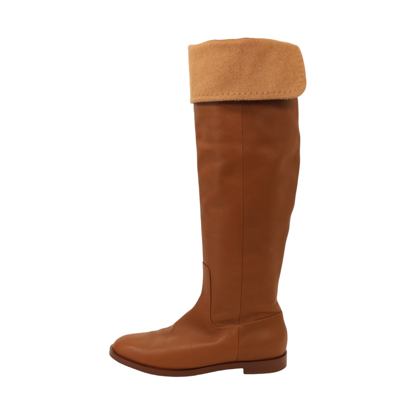 Max Mara Leather & Cashmere Knee-High Boots (Size 40)