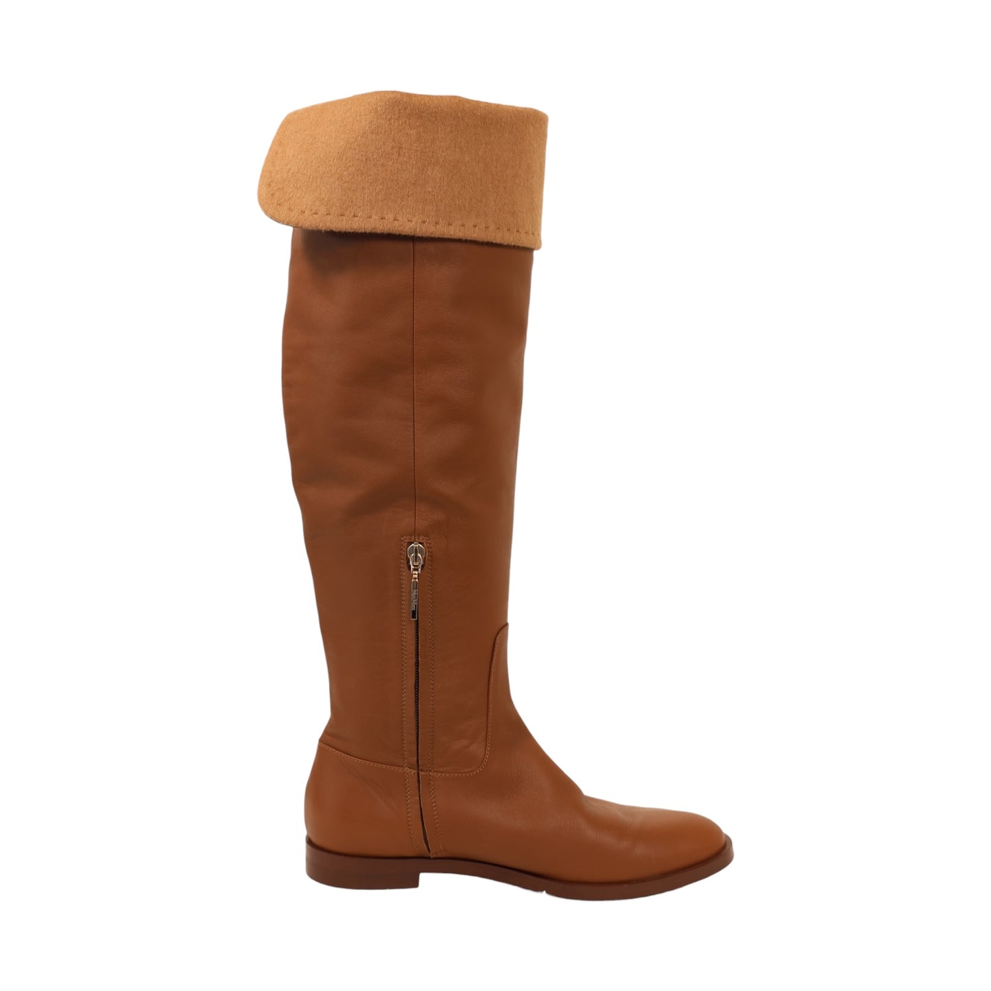 Max Mara Leather & Cashmere Knee-High Boots (Size 40)