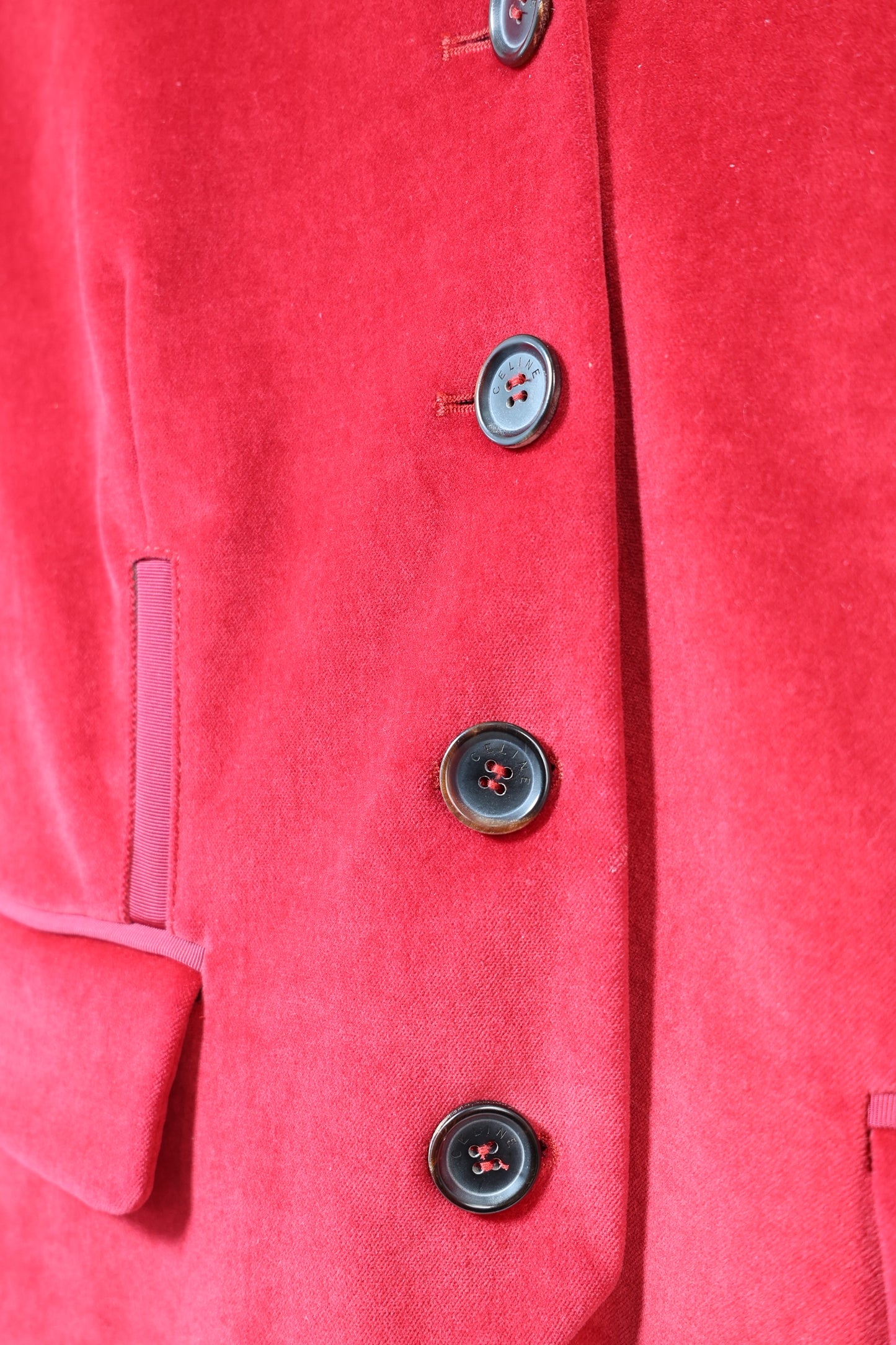 Celine Red Velvet Blazer