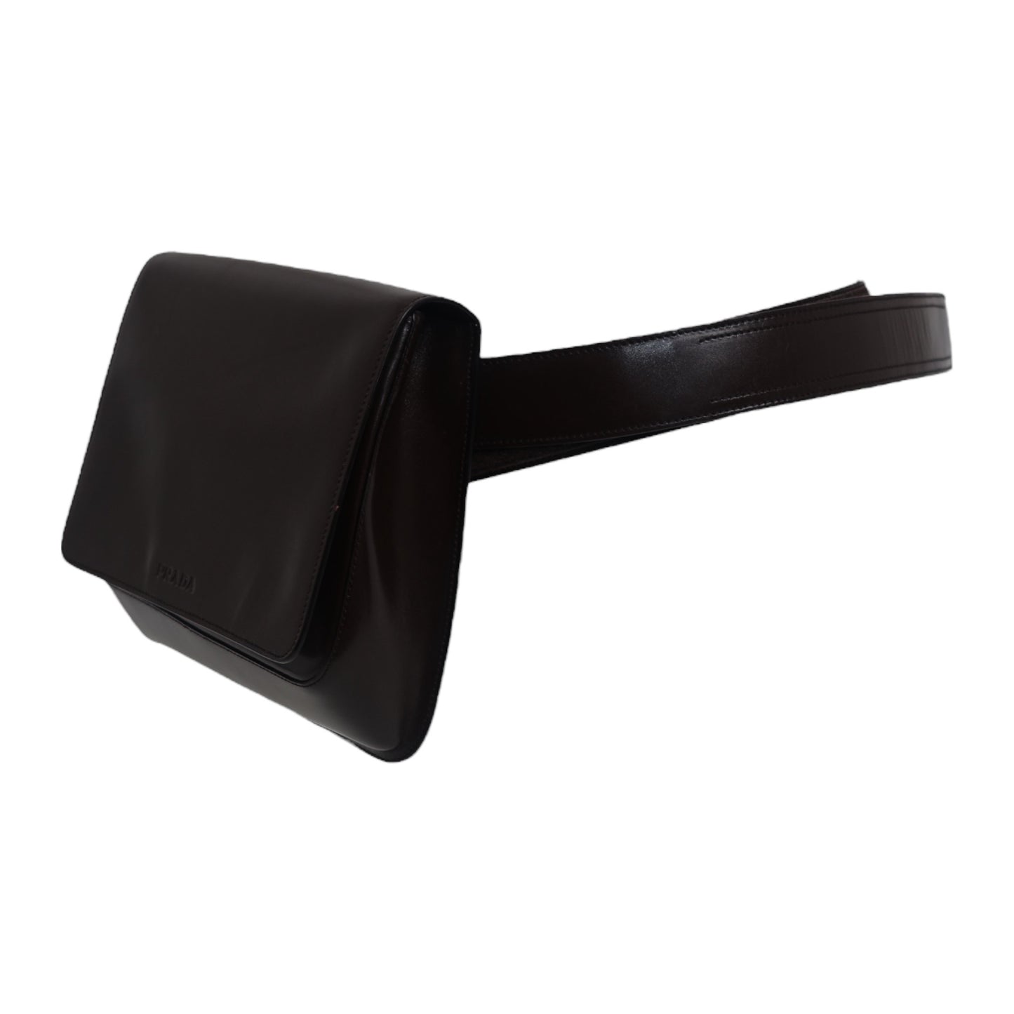 Prada Vintage Brown Leather Belt Bag