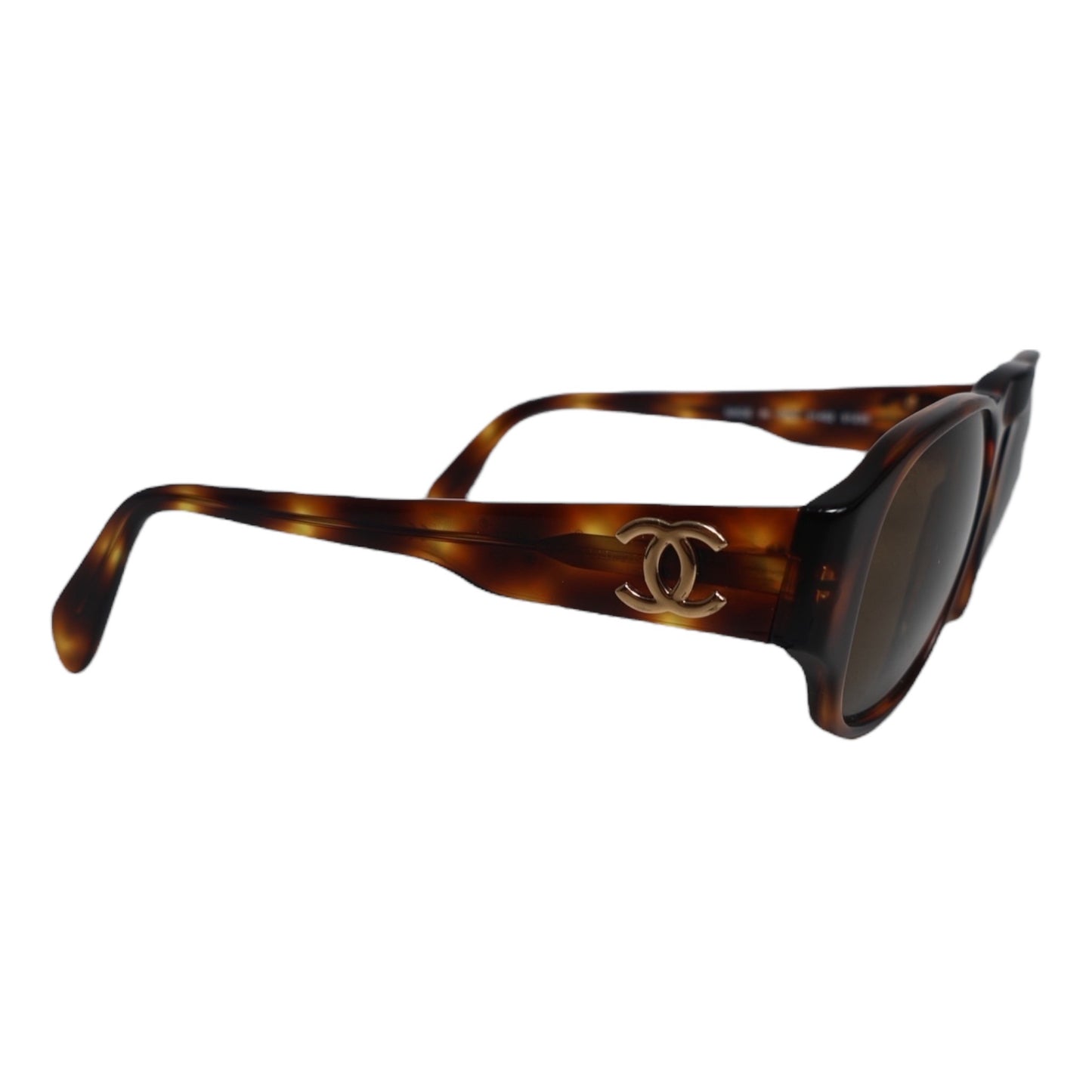 Chanel Vintage Tortoise Gold CC Sunglasses