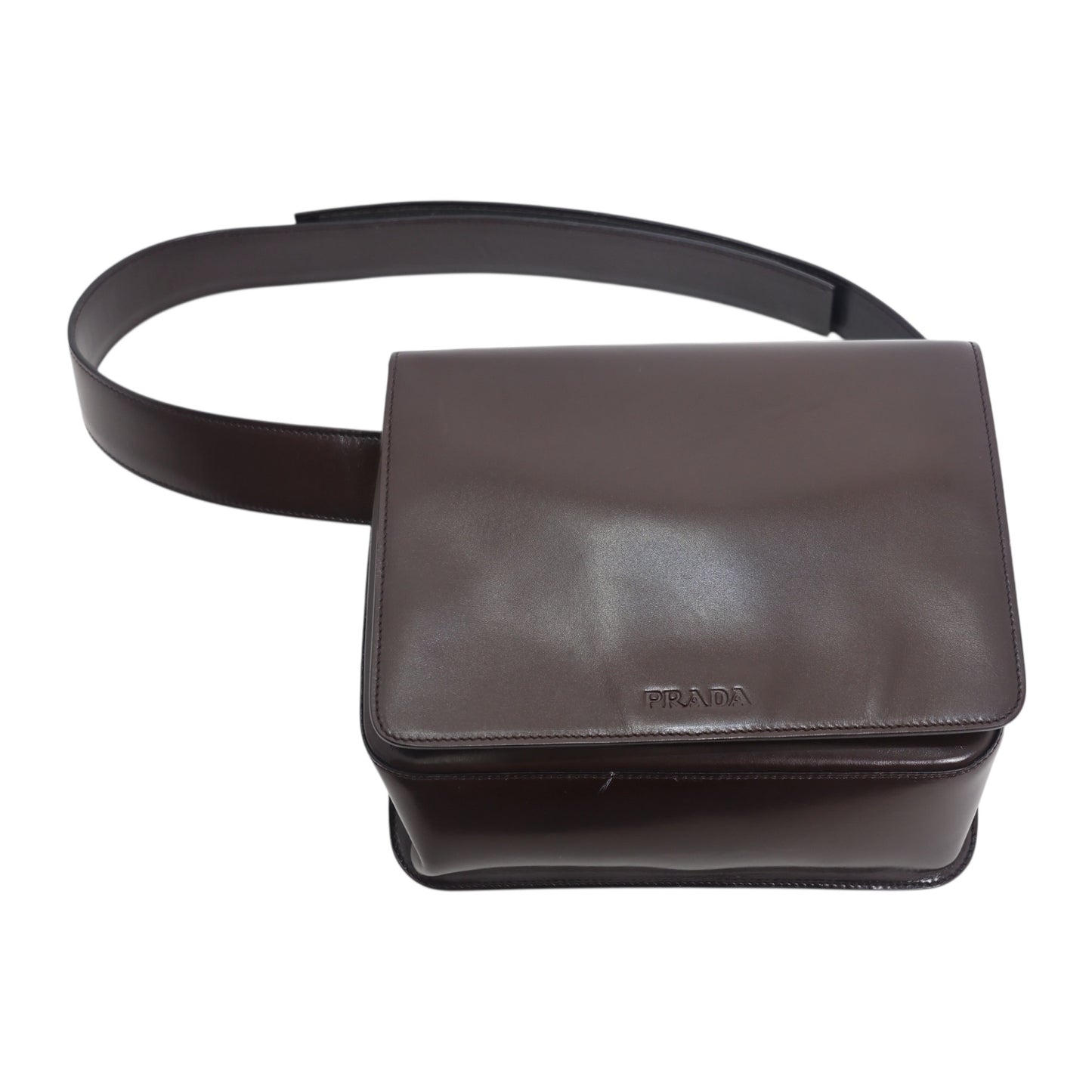 Prada Vintage Brown Leather Belt Bag