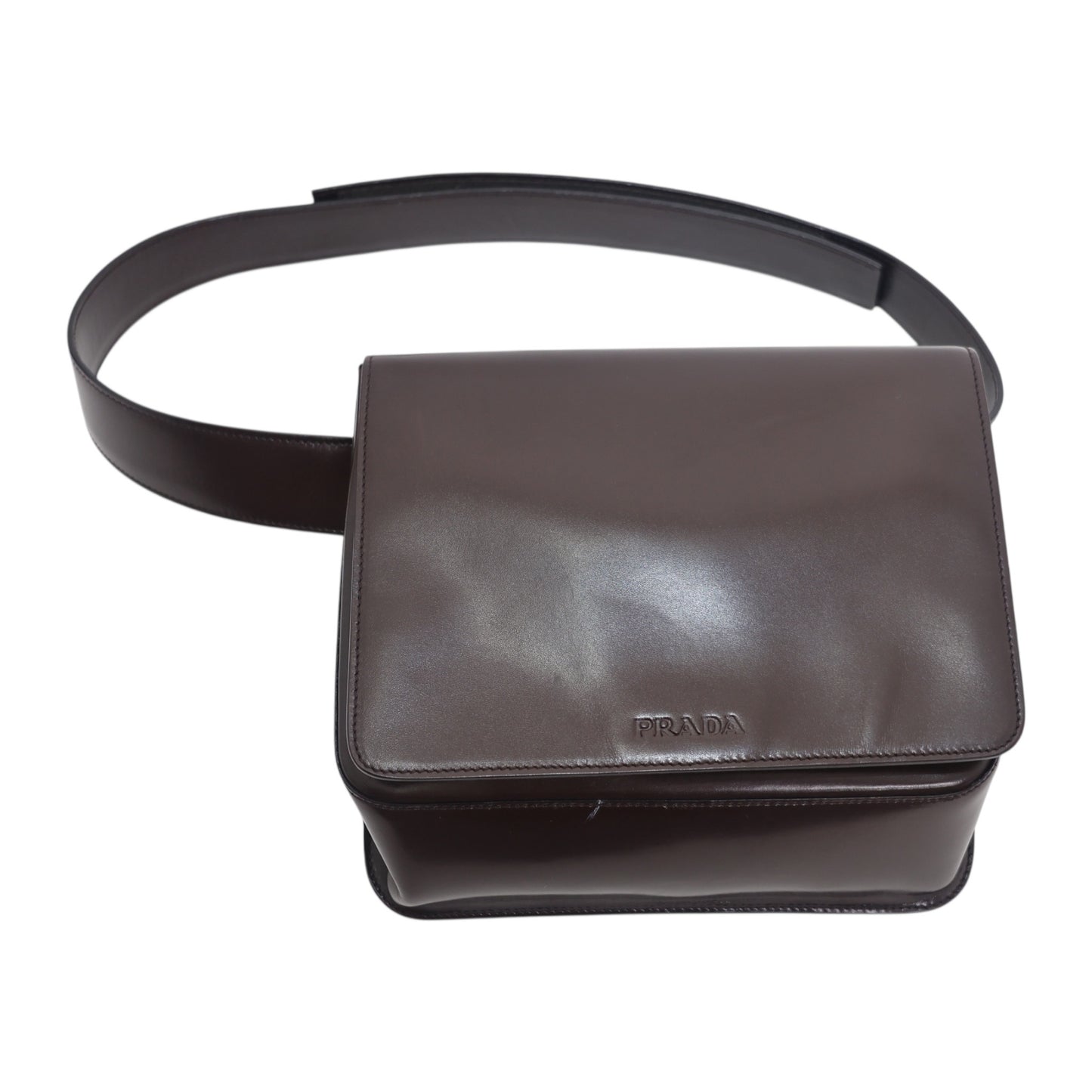 Prada Vintage Brown Leather Belt Bag