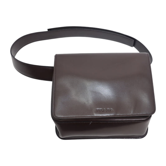 Prada Vintage Brown Leather Belt Bag
