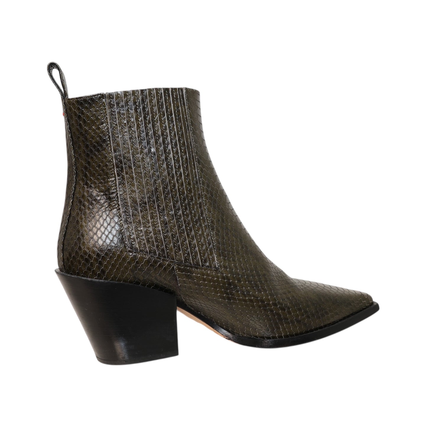 Aeyde Kate Snake Embossed Leather Booties (Size 38)