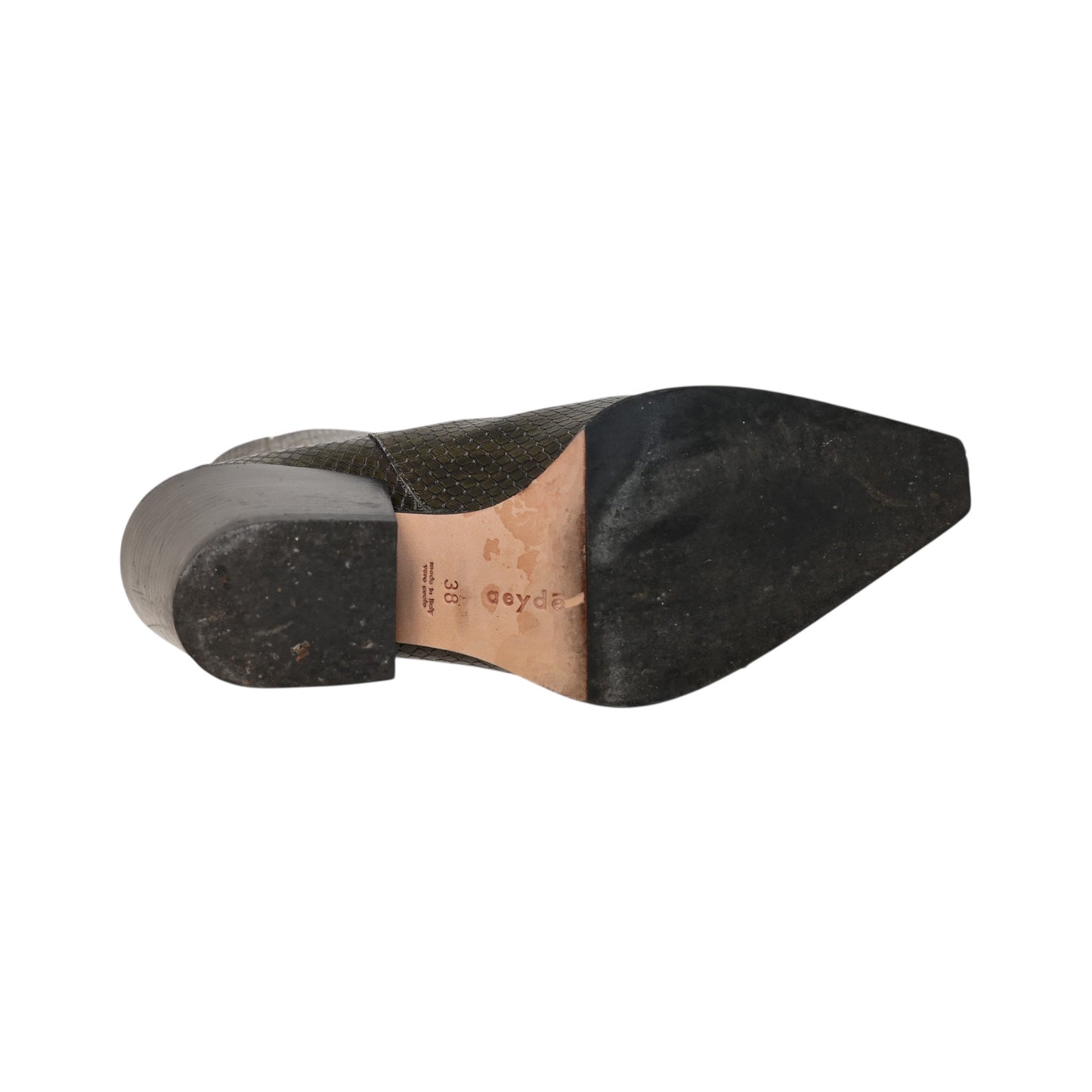 Aeyde Kate Snake Embossed Leather Booties (Size 38)