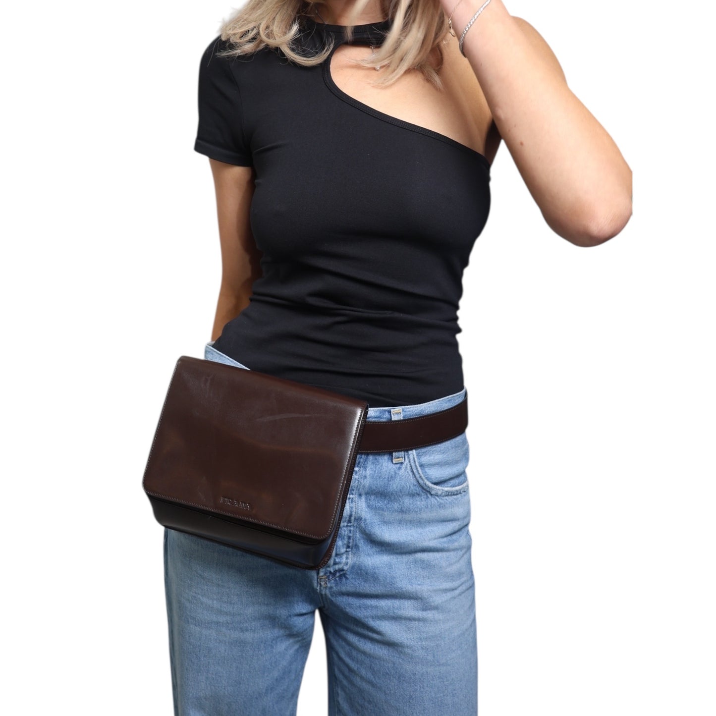 Prada Vintage Brown Leather Belt Bag