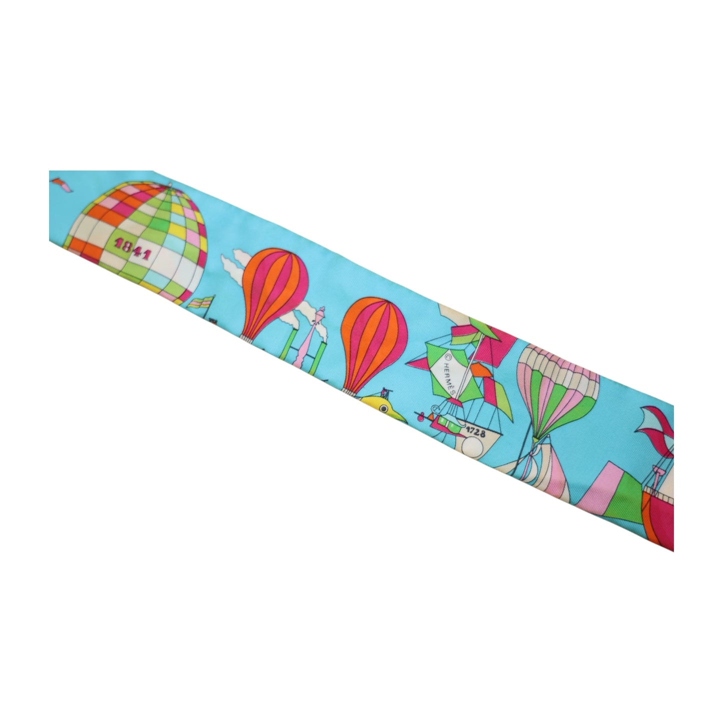 Hermès Les Folies du Ciel Silk Twilly Scarf