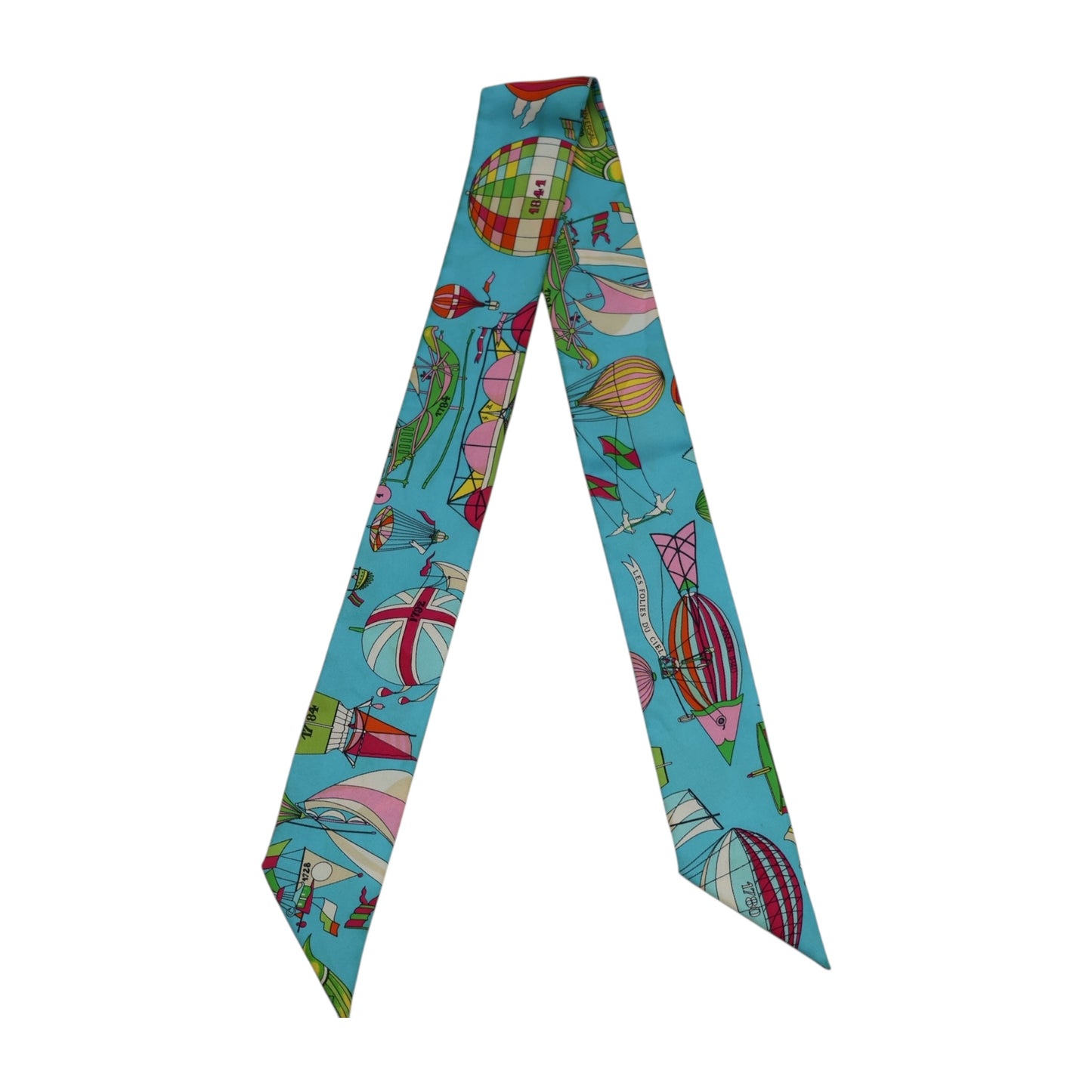 Hermès Les Folies du Ciel Silk Twilly Scarf