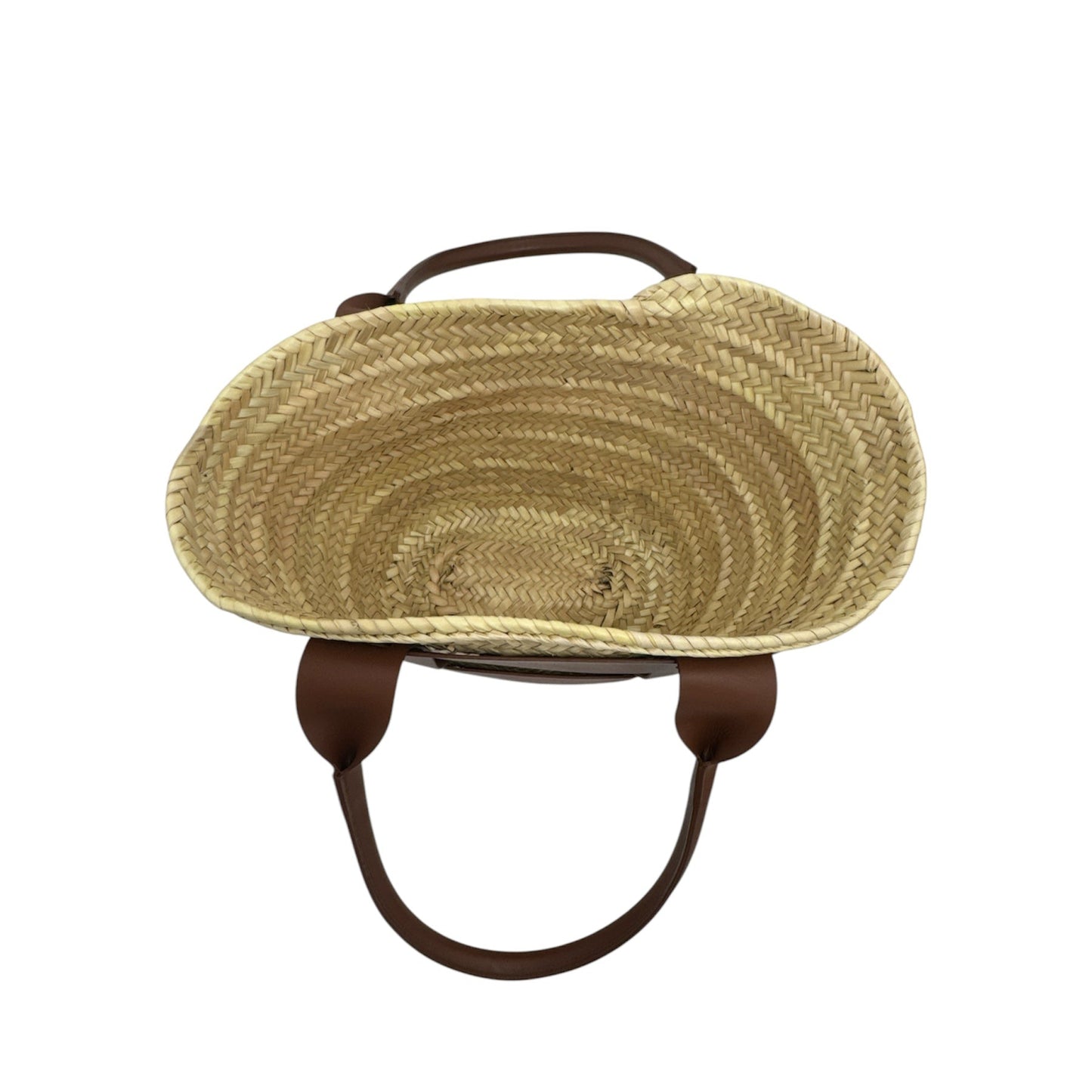 DeMellier Santorini Leather Trimmed Raffia Tote Bag