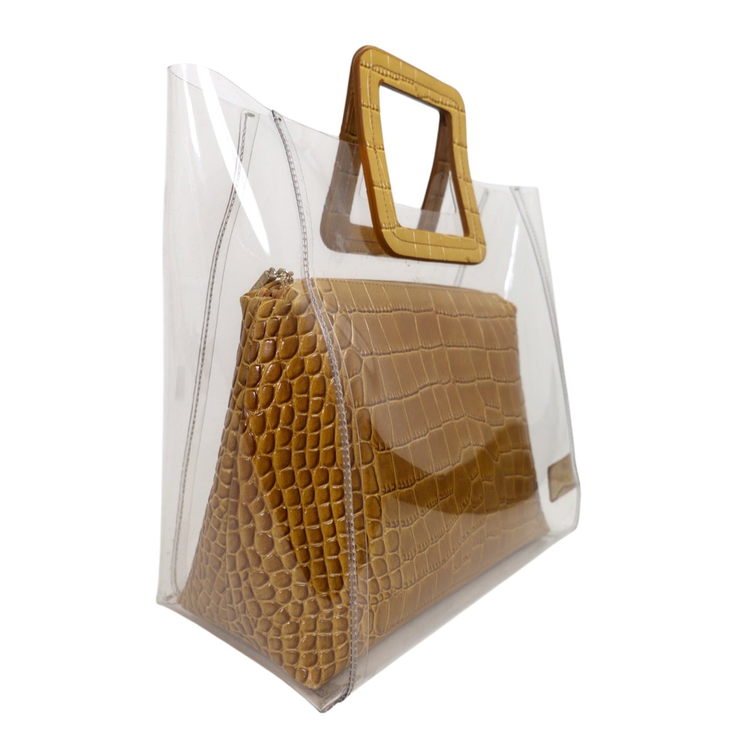 Staud PVC & Embossed Leather Shirley Bag