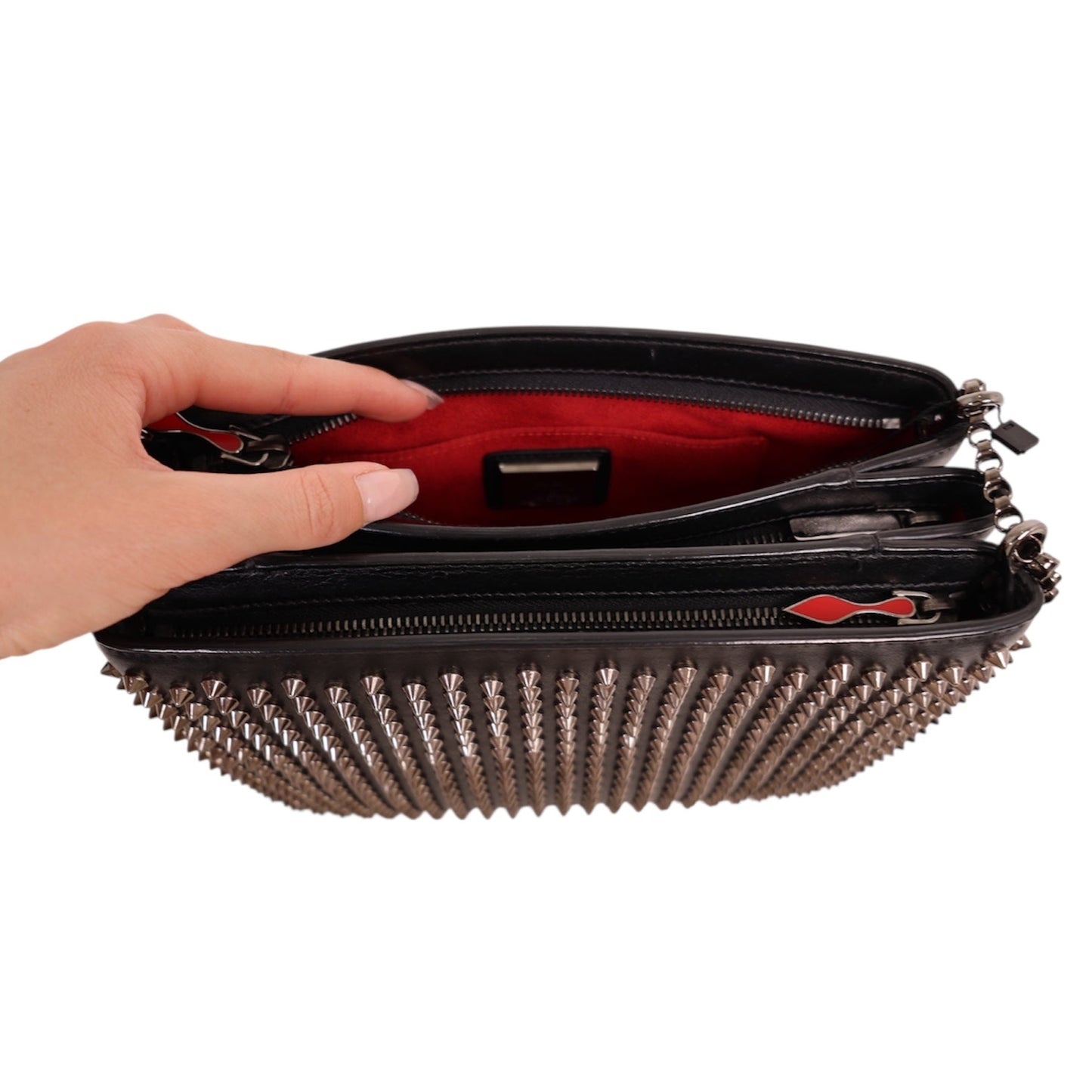 Christian Louboutin Triloubi Studded Leather Shoulder Bag