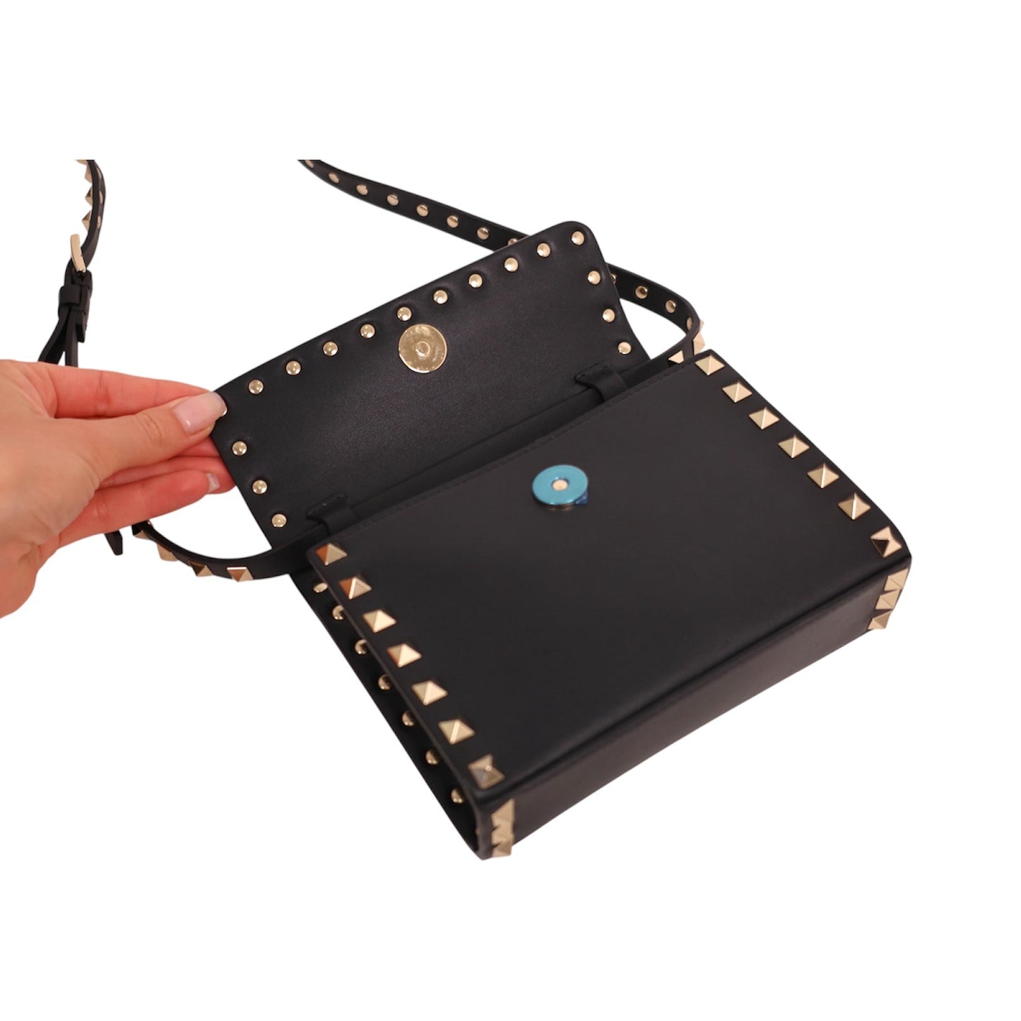 Valentino Rockstud Mini Leather Crossbody Bag