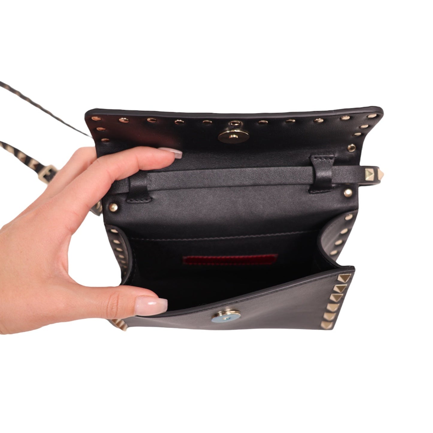 Valentino Rockstud Mini Leather Crossbody Bag