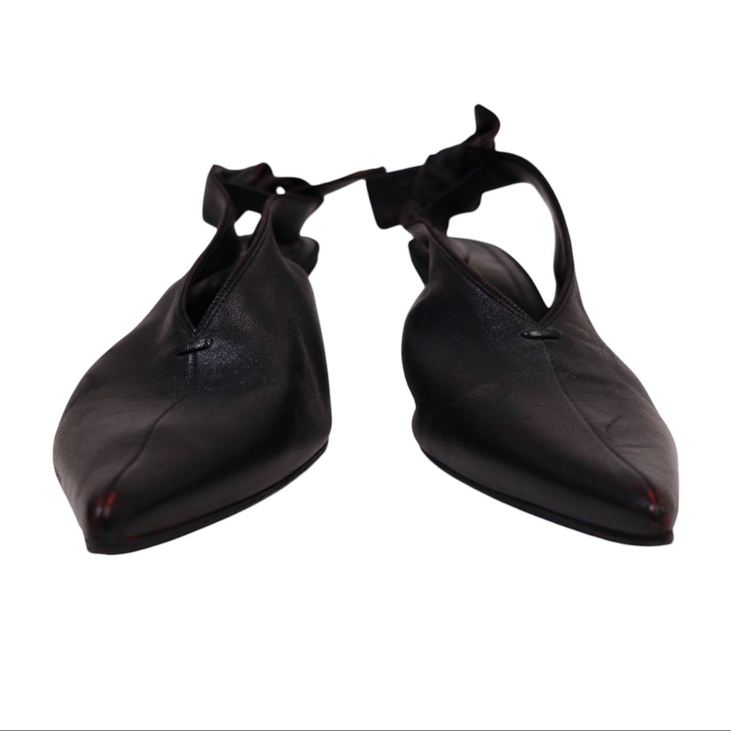 Celine Paris V-Neck Leather Slingback (Size 37)