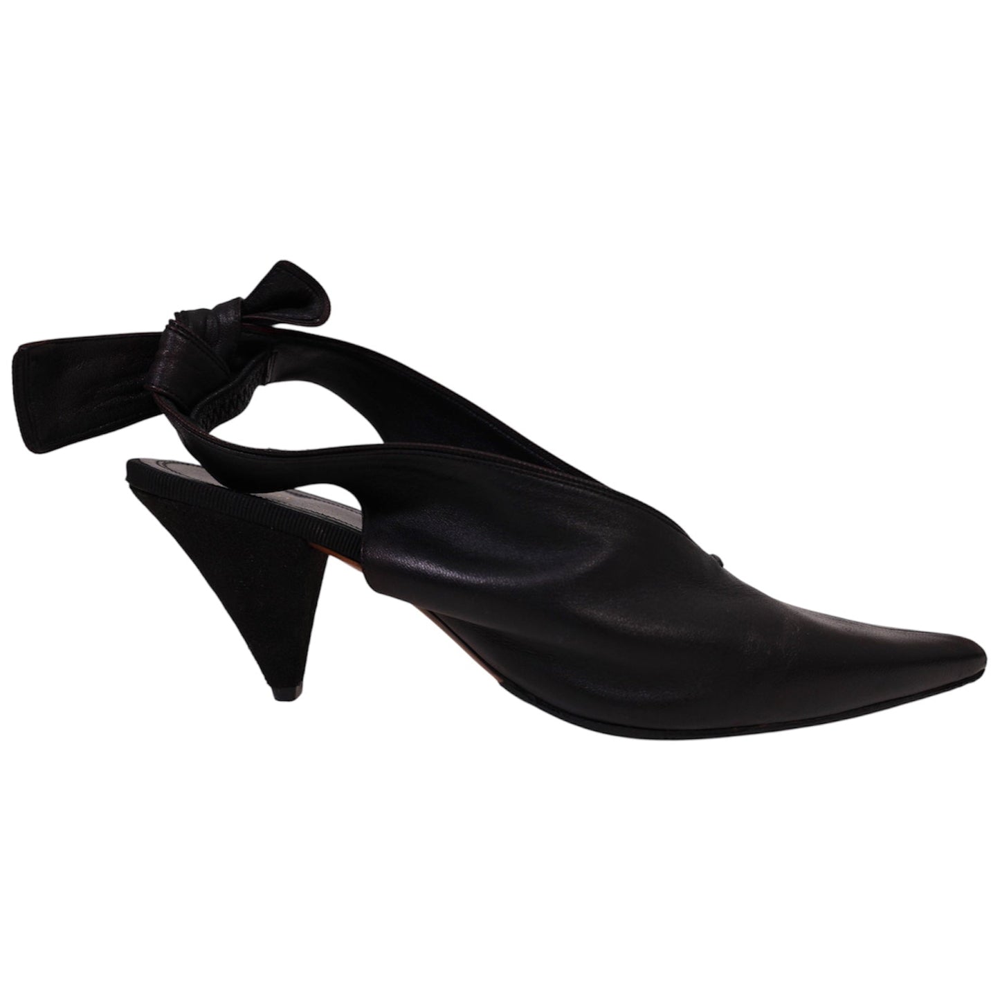 Celine Paris V-Neck Leather Slingback (Size 37)