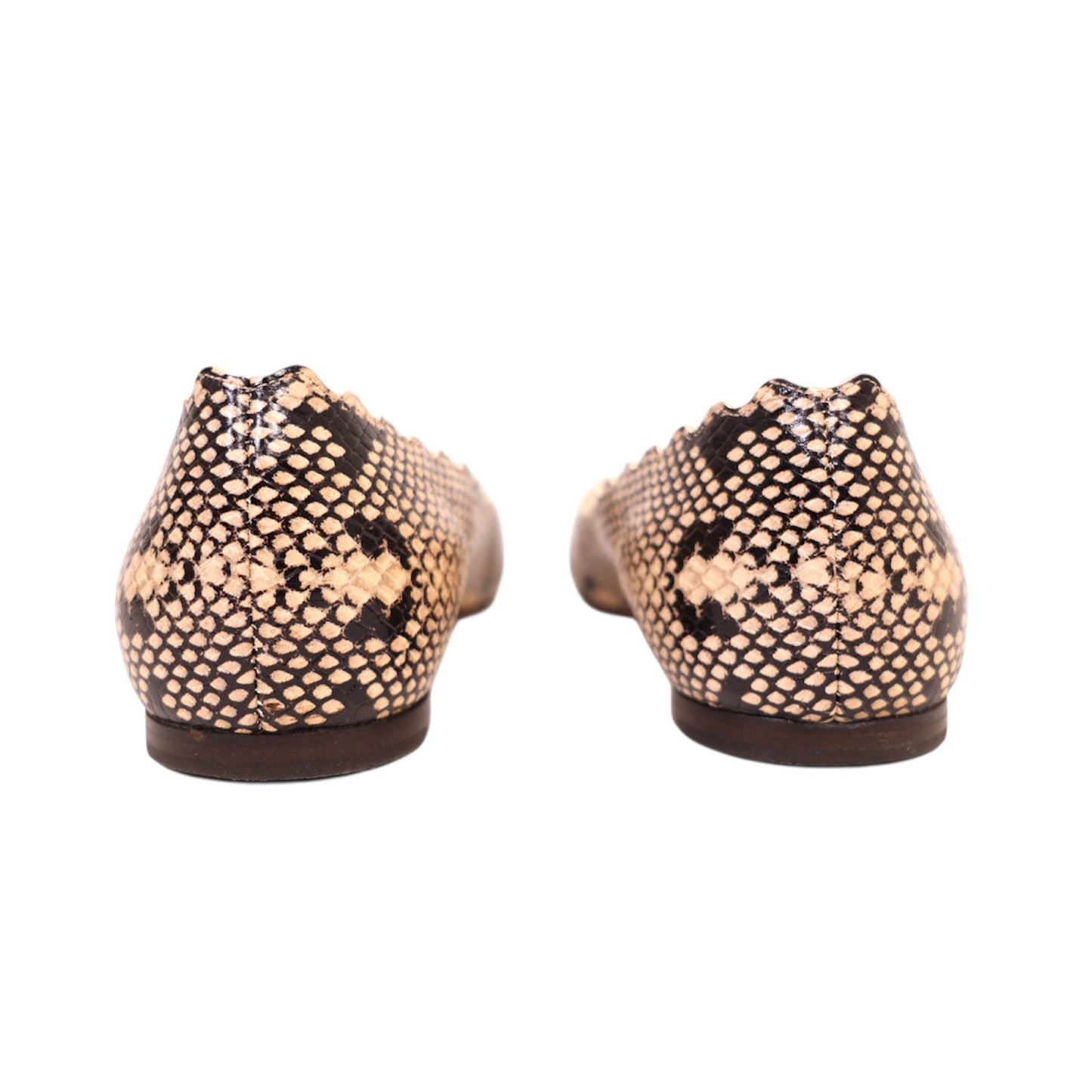 Chloe Leather Animal Print Flats (Size 40)