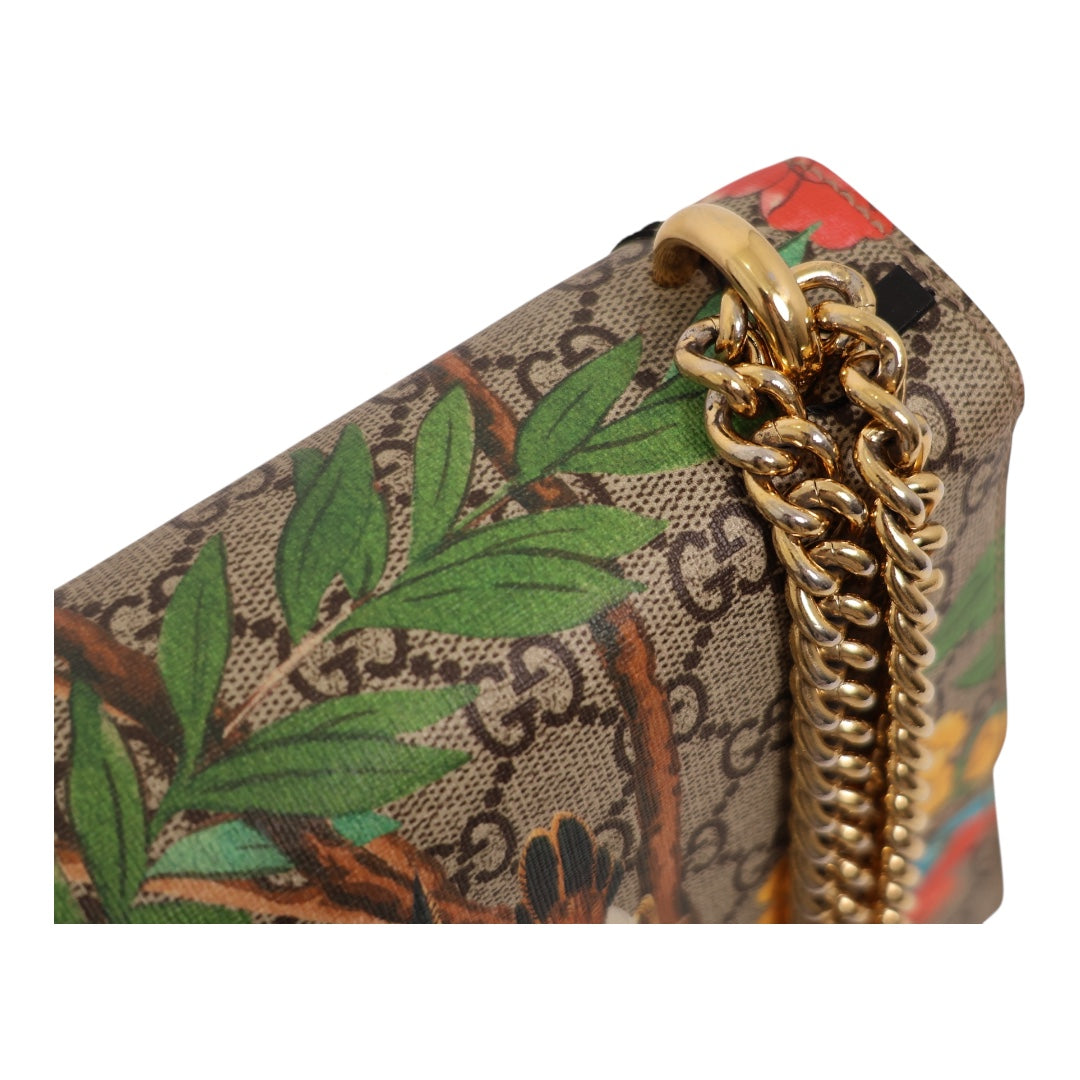 Gucci Tian Padlock Medium GG Supreme Floral Shoulder Bag