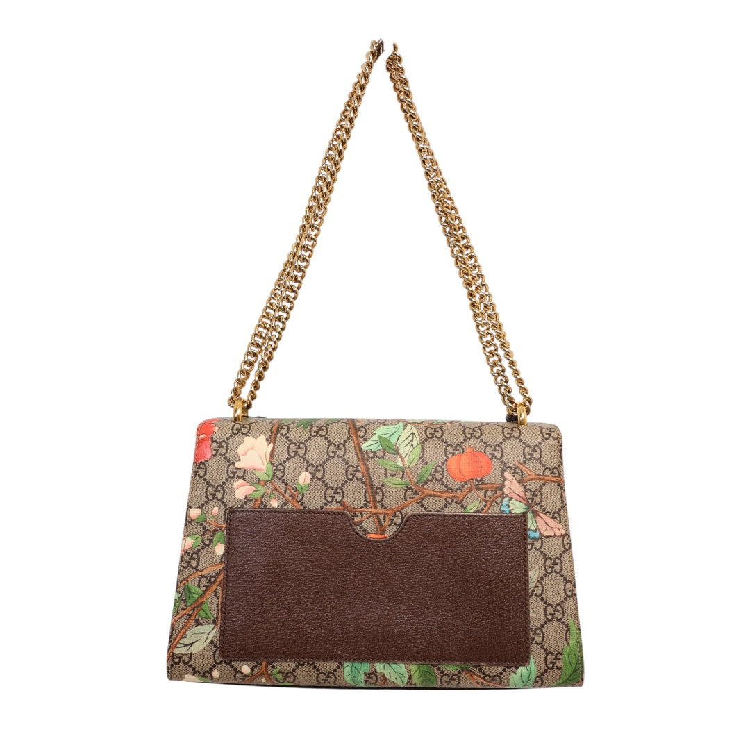 Gucci Tian Padlock Medium GG Supreme Floral Shoulder Bag