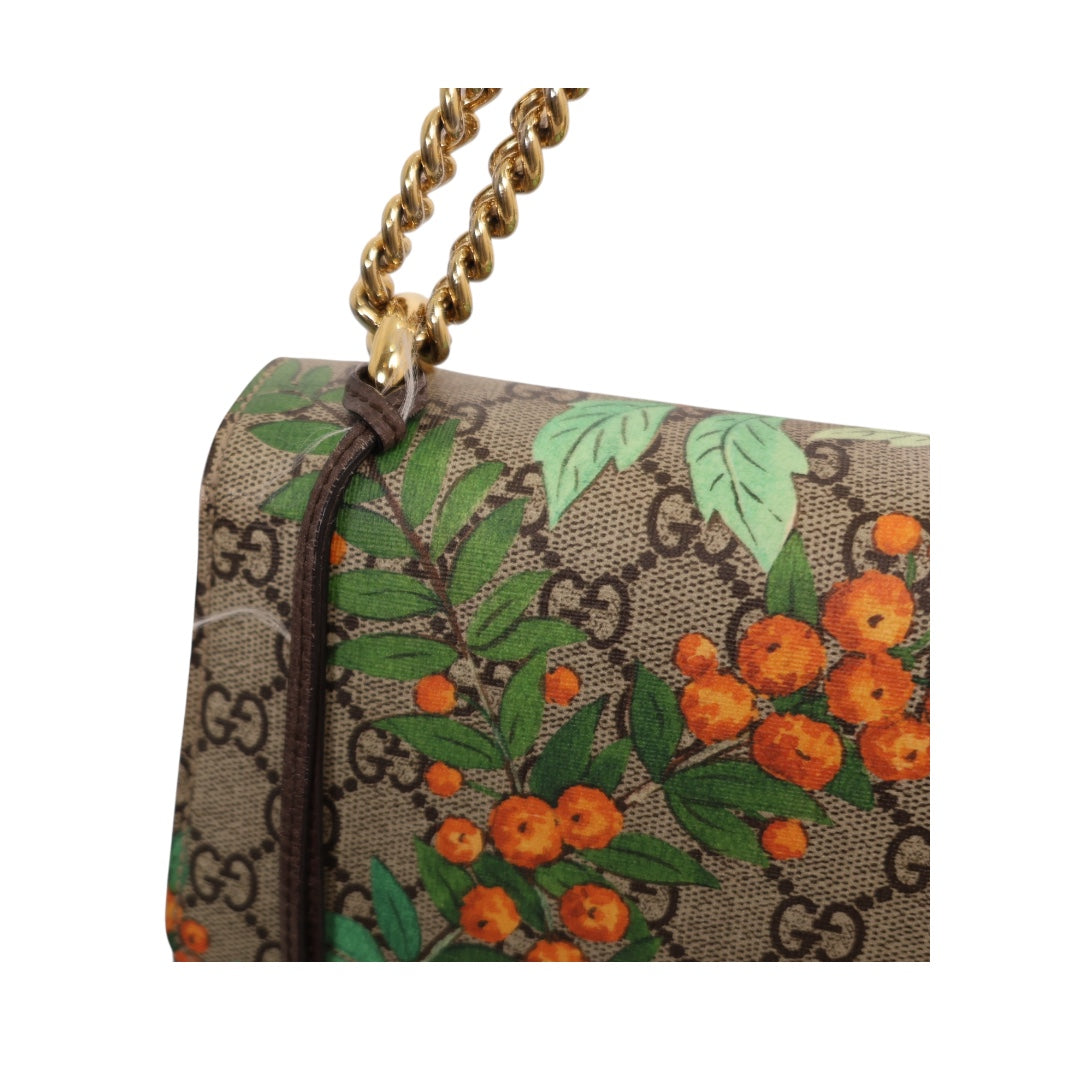 Gucci Tian Padlock Medium GG Supreme Floral Shoulder Bag