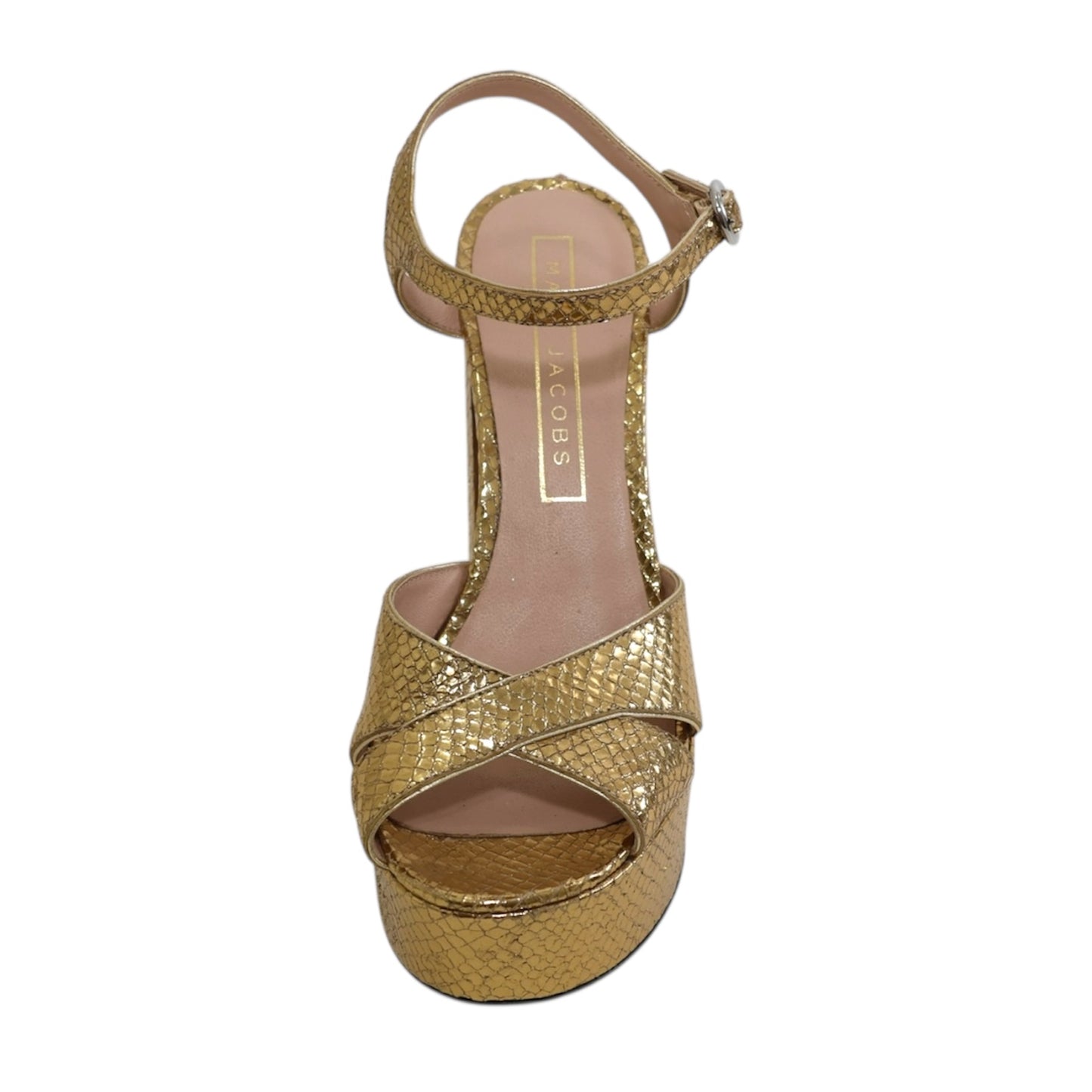 Marc Jacobs Gold Snake Embossed Leather Platform Pumps (Size 36.5)