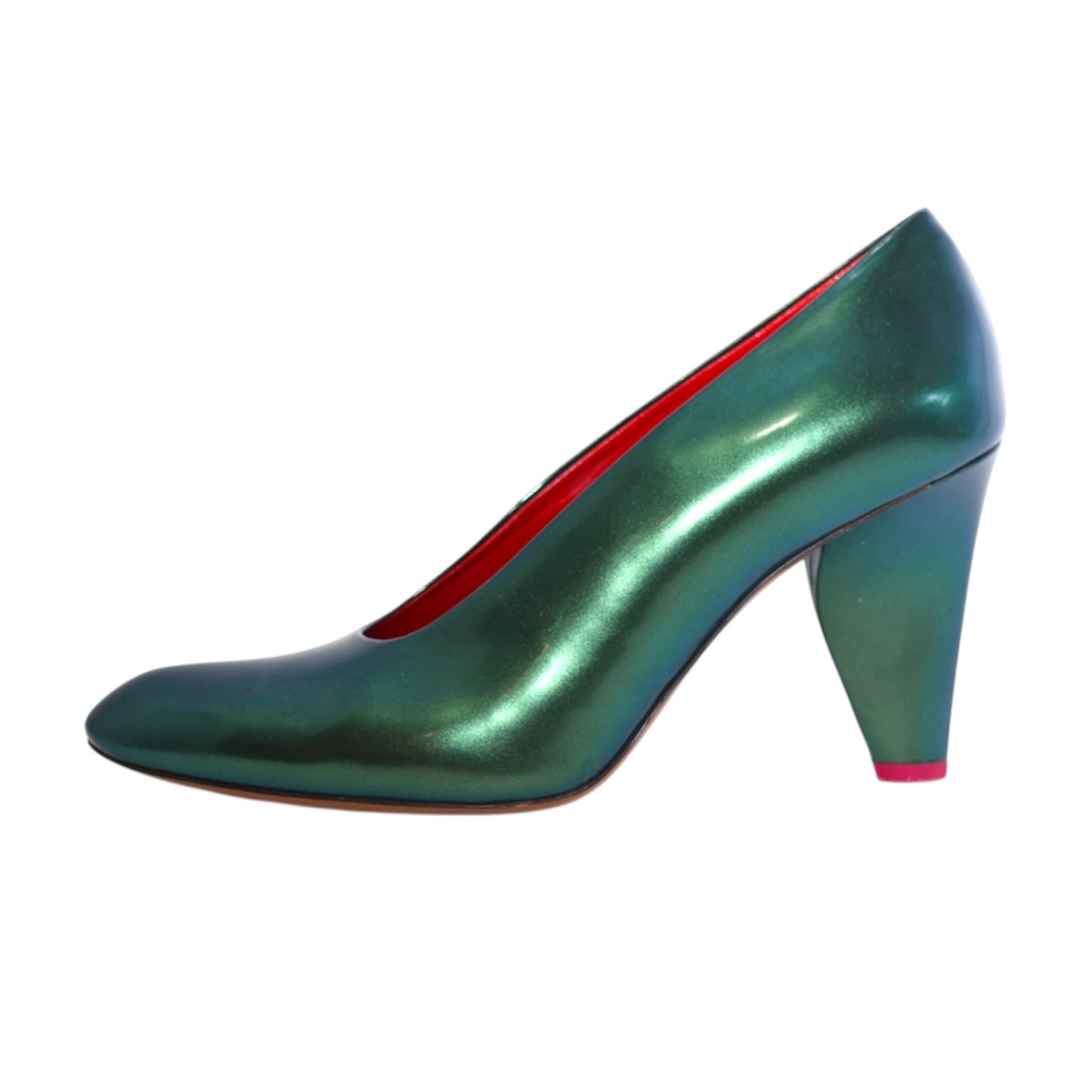 Celine Green Iridescent Leather Pumps (Size 37)
