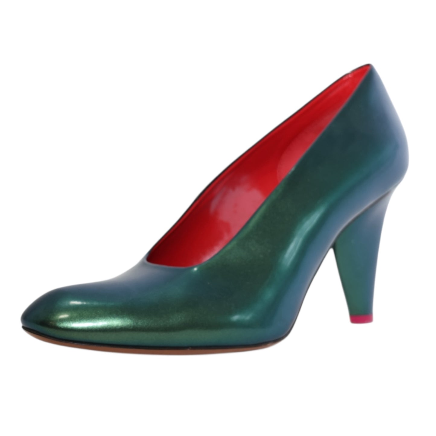Celine Green Iridescent Leather Pumps (Size 37)