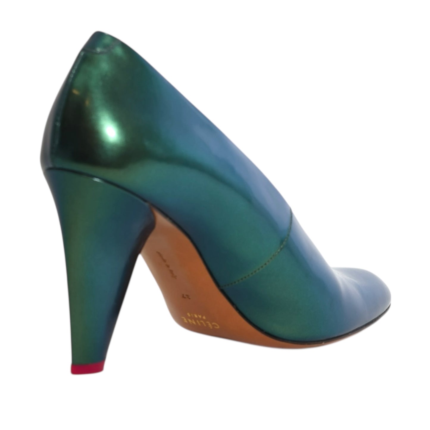 Celine Green Iridescent Leather Pumps (Size 37)