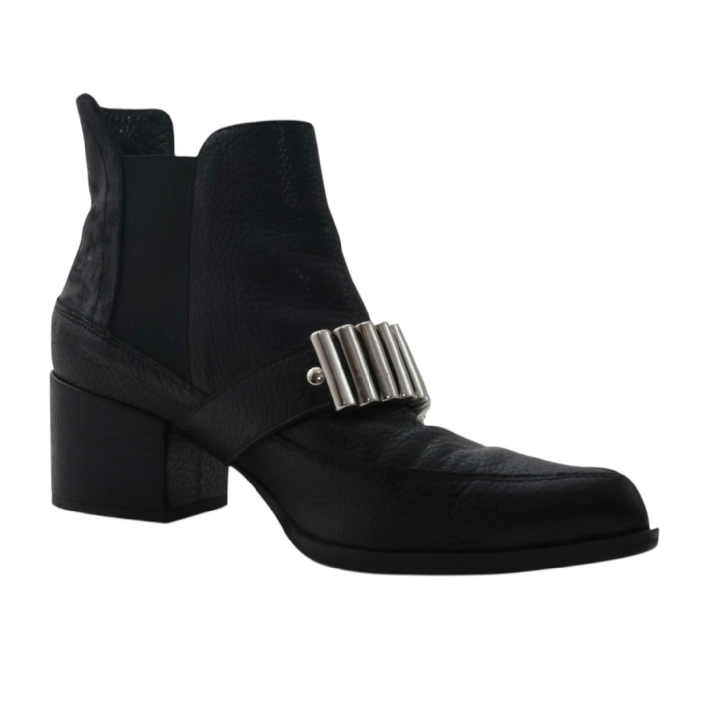 Alexander McQueen Leather Chain-Link Chelsea Boots (Size 38)