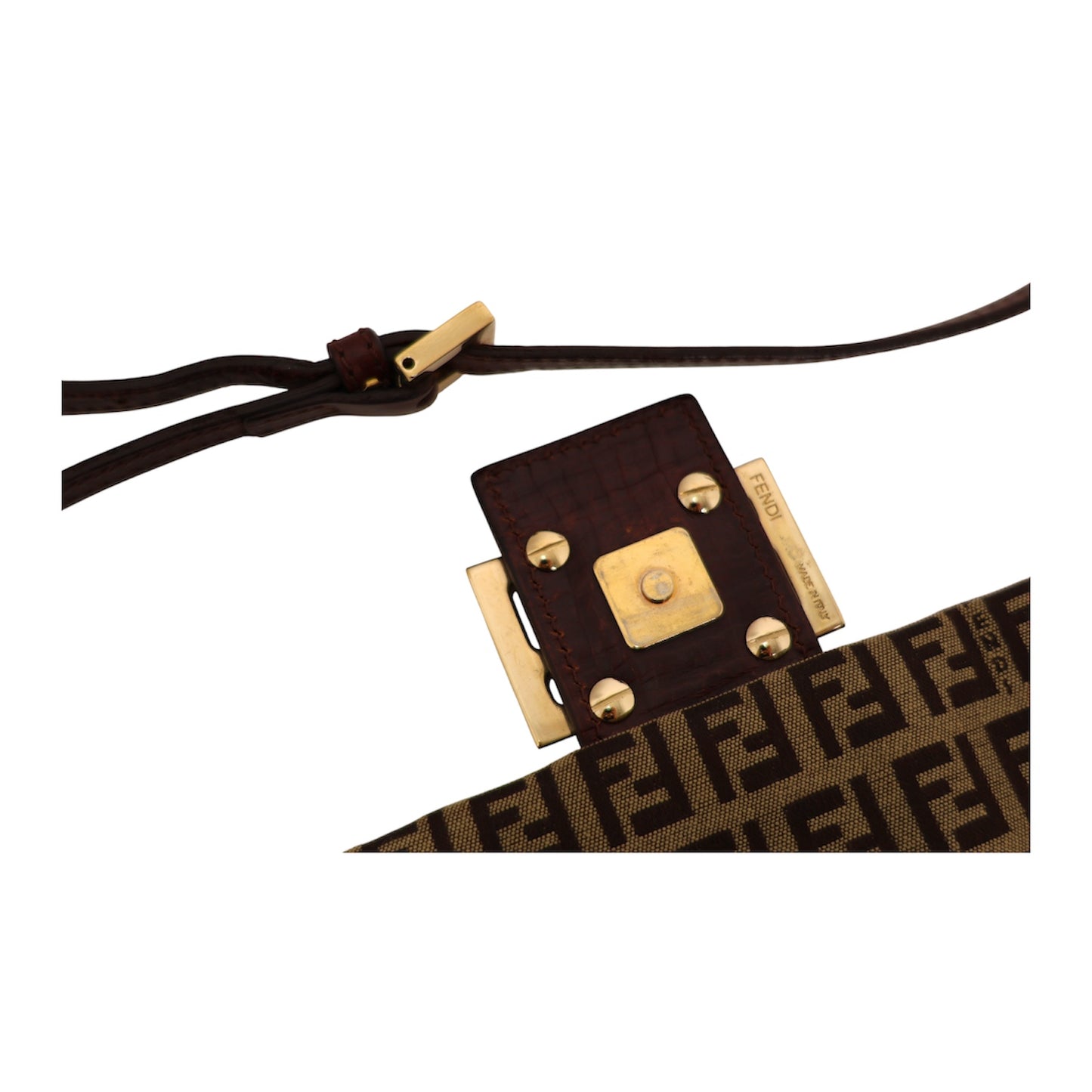 Fendi Zucchino FF Messenger Bag Vintage