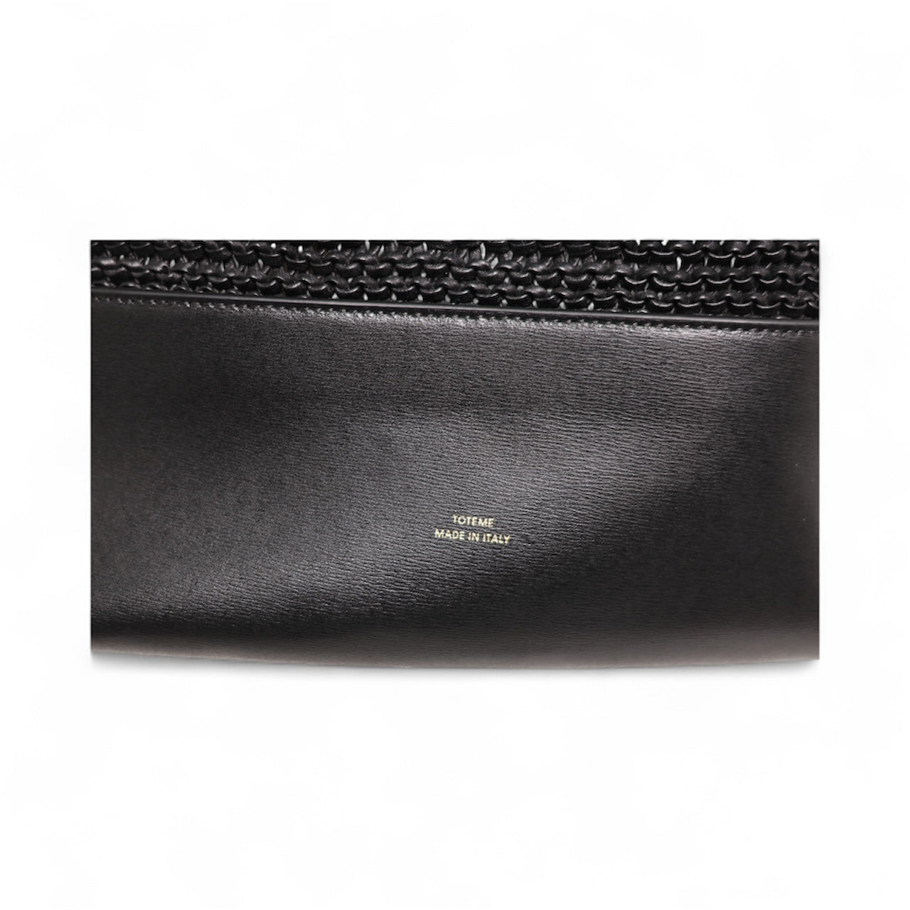 Toteme Belted Woven Black Leather Tote Bag