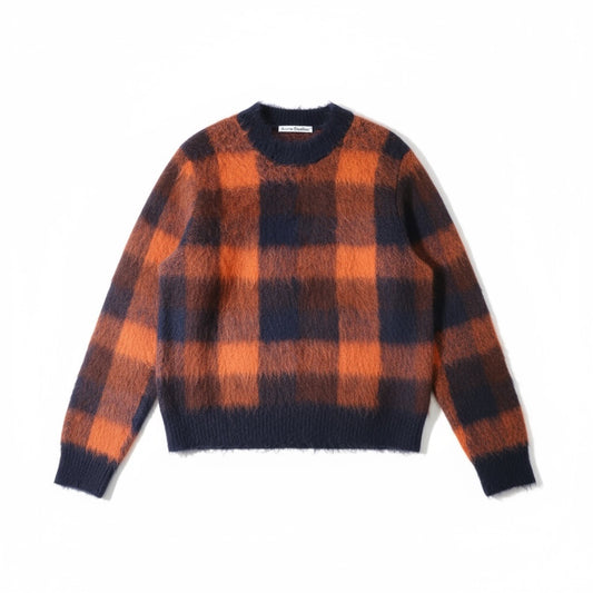 Acne Checked Brushed Jacquard-Knit Sweater