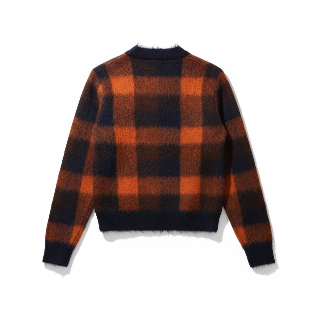 Acne Checked Brushed Jacquard-Knit Sweater