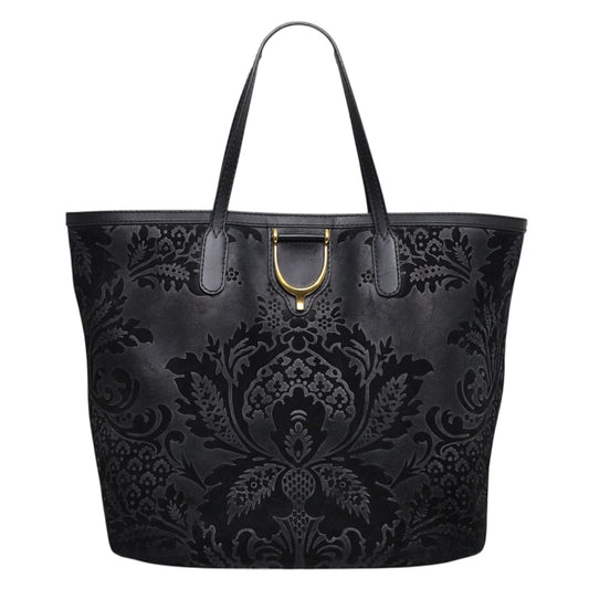 Gucci Nubuck Brocade Soft Stirrup Tote