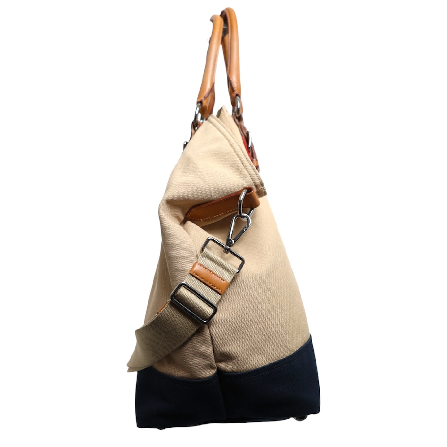 Prada Canapa Saffiano Trim Two Way Tote