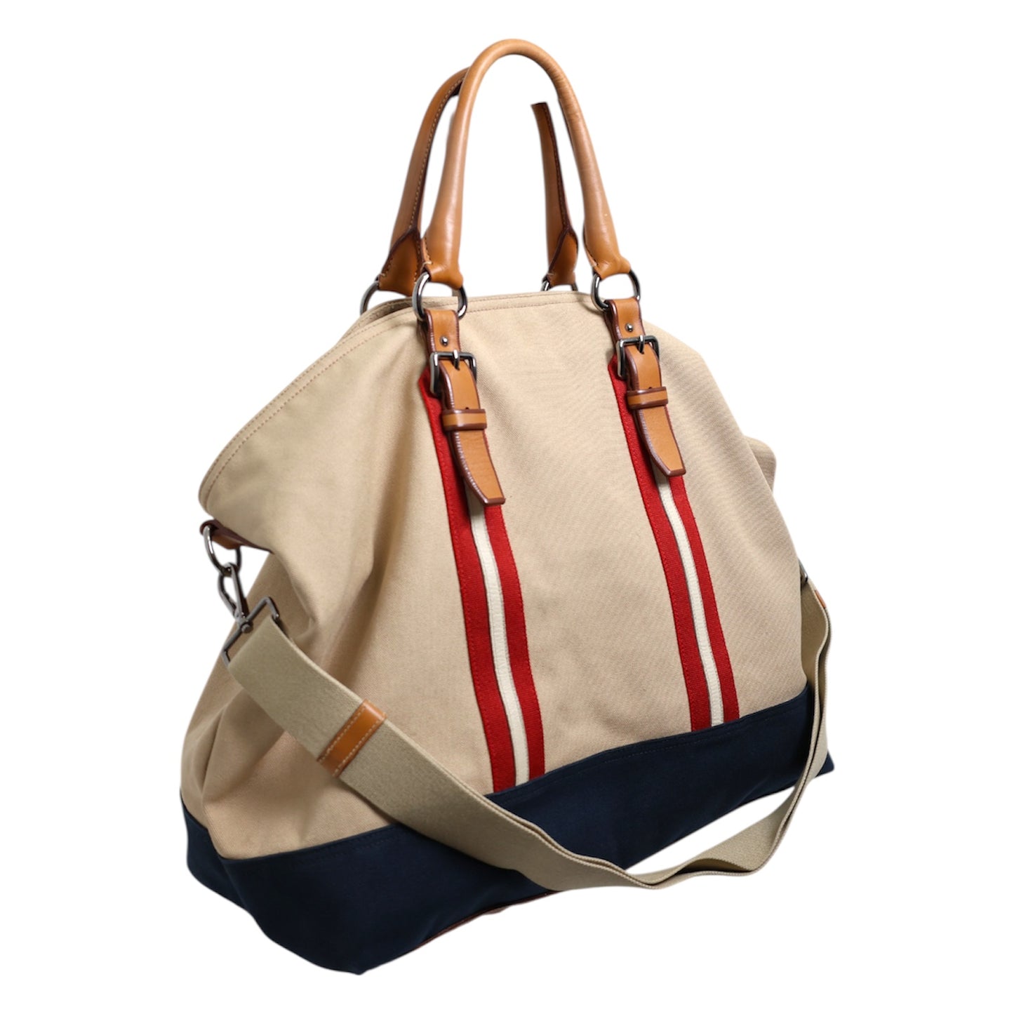 Prada Canapa Saffiano Trim Two Way Tote