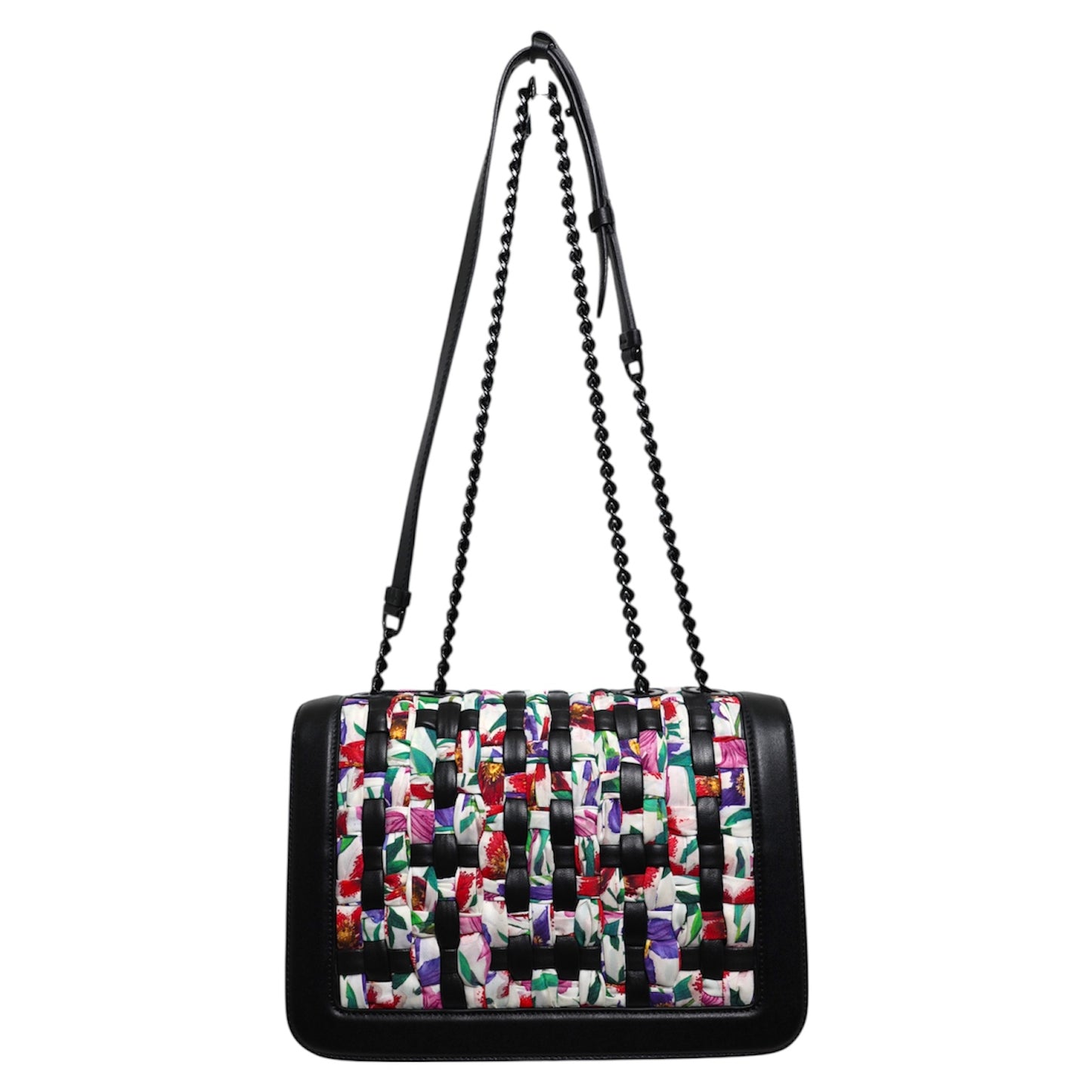 Ferragamo Vara Bow Woven Leather Shoulder Bag