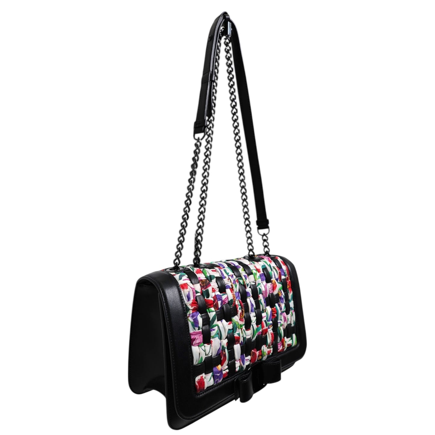 Ferragamo Vara Bow Woven Leather Shoulder Bag