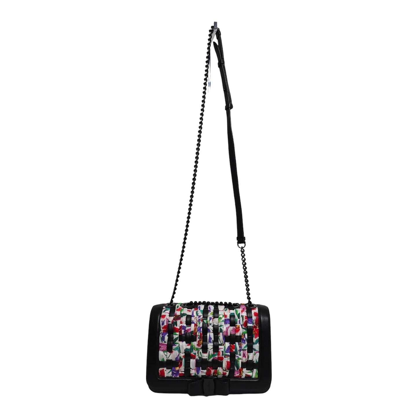 Ferragamo Vara Bow Woven Leather Shoulder Bag