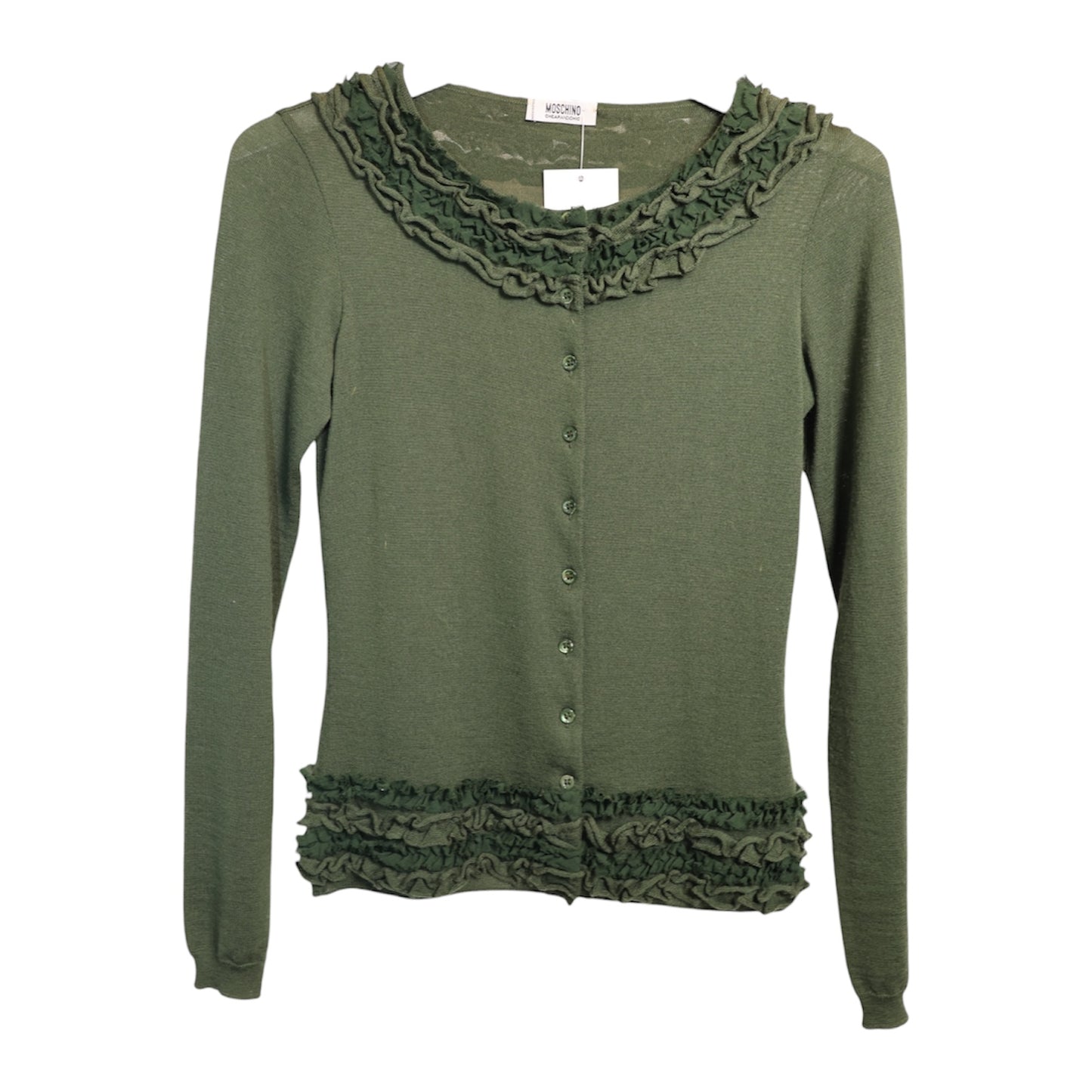 Moschino Cheap & Chic Ruffle Wool Cardigan