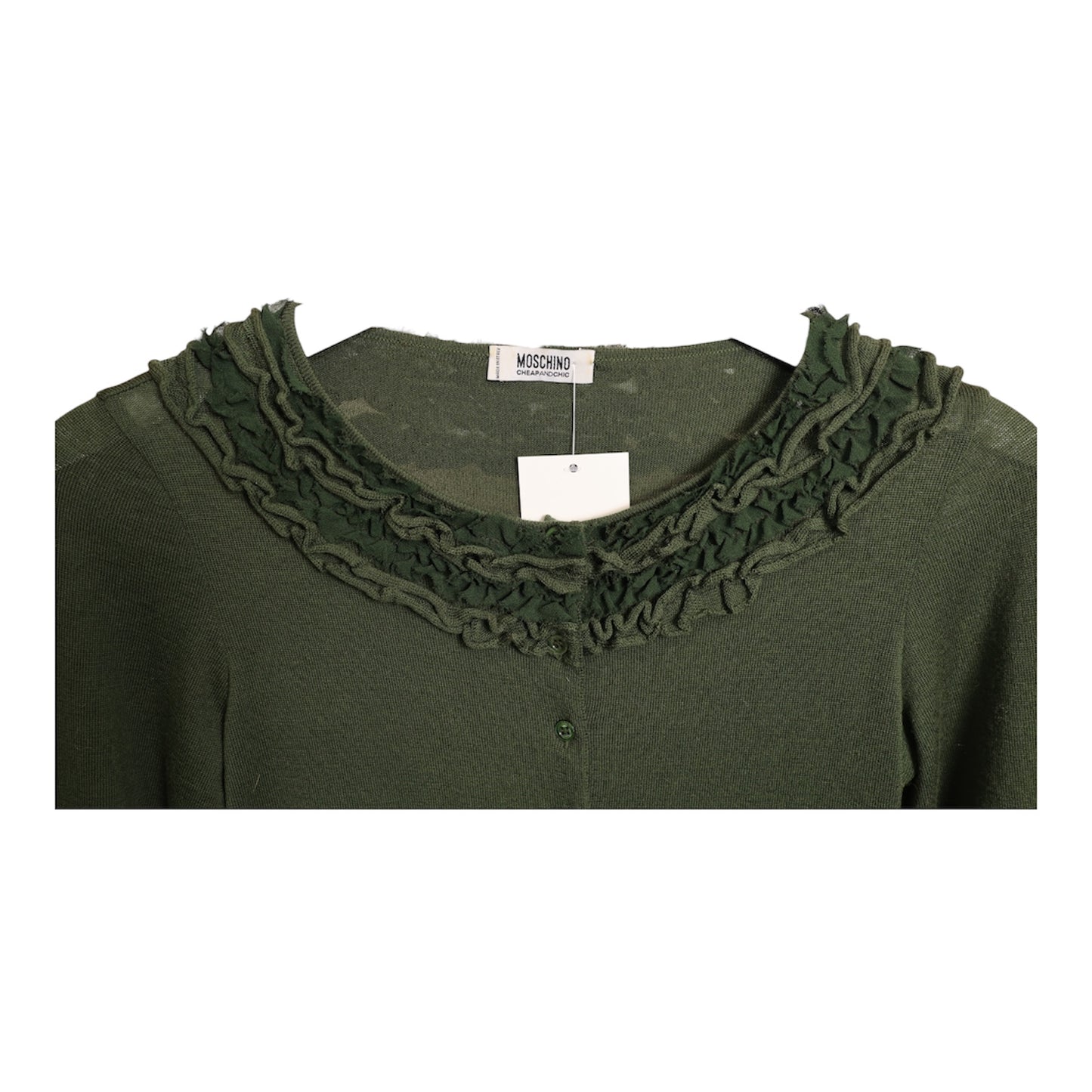 Moschino Cheap & Chic Ruffle Wool Cardigan