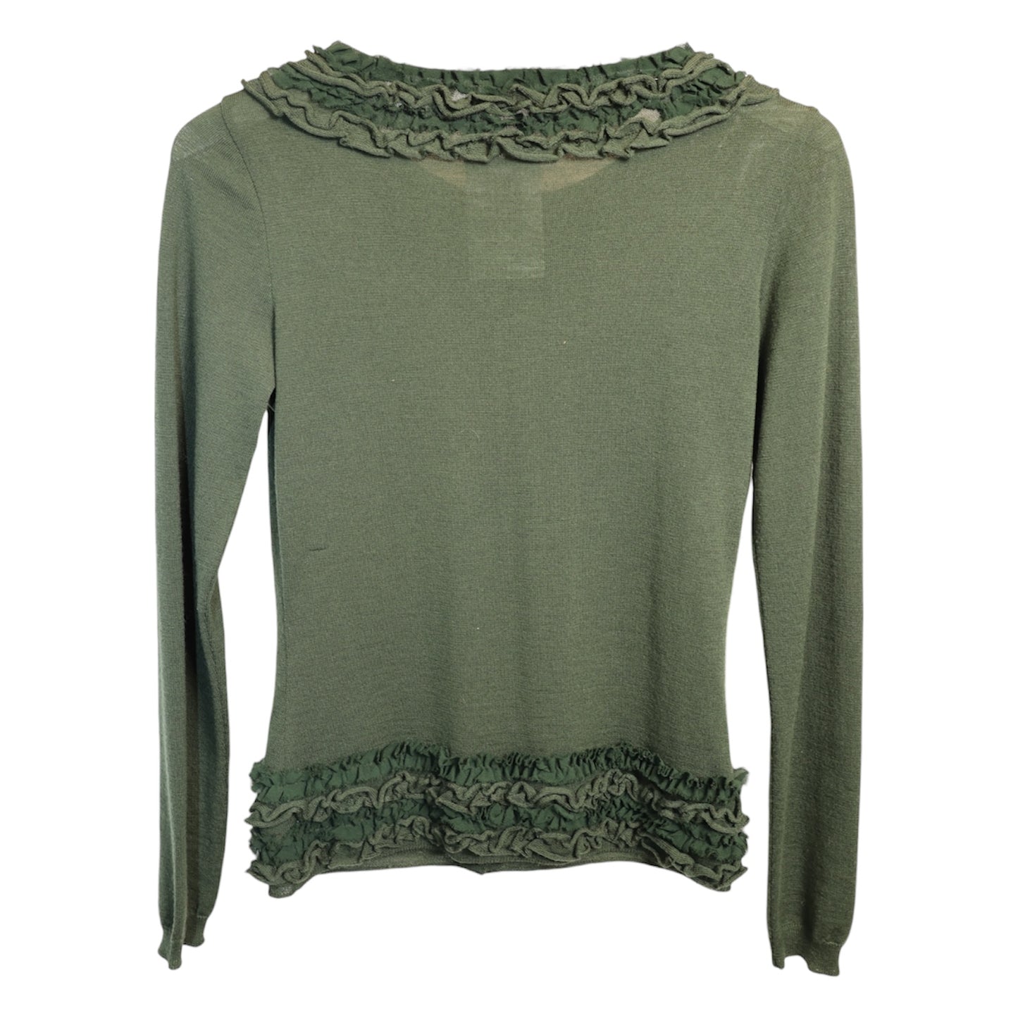 Moschino Cheap & Chic Ruffle Wool Cardigan