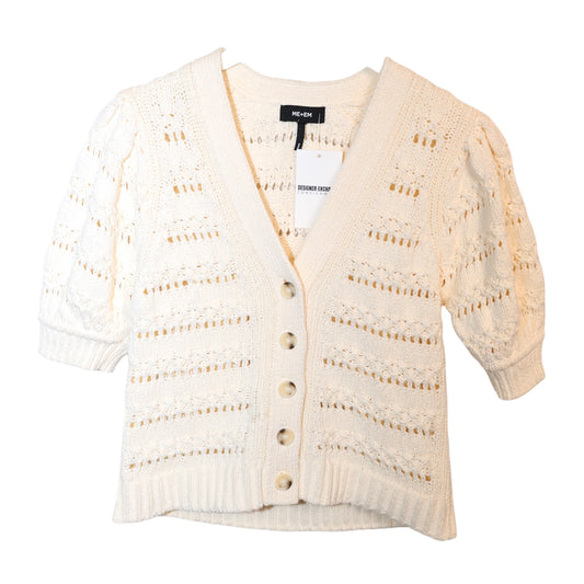 ME+EM Open Stitch Pouf Sleeve Vneck