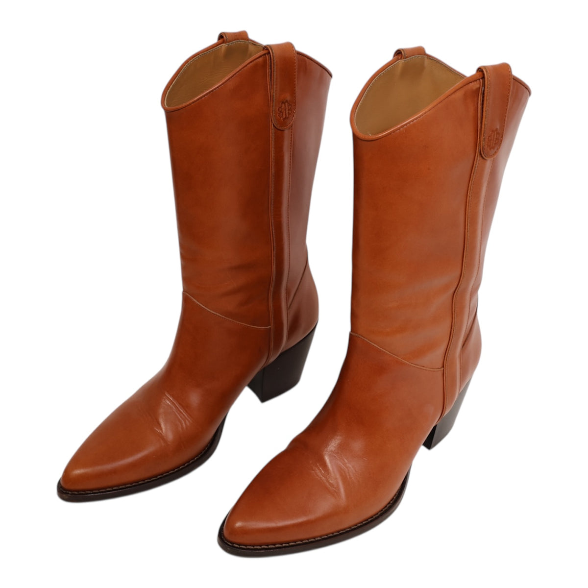 Maje Freewest Leather Cowboy Boots (Size 39)