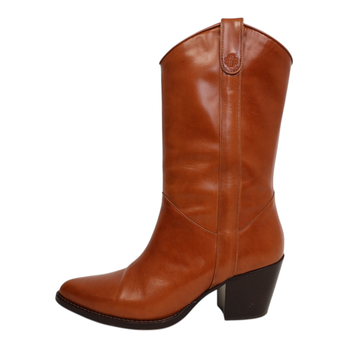 Maje Freewest Leather Cowboy Boots (Size 39)