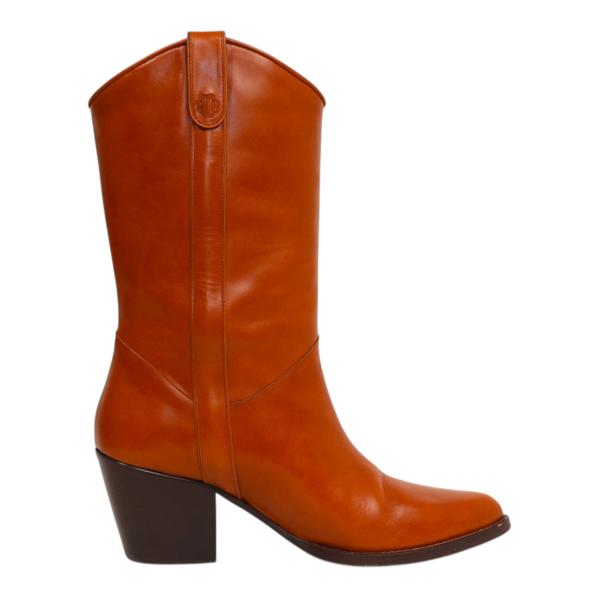 Maje Freewest Leather Cowboy Boots (Size 39)