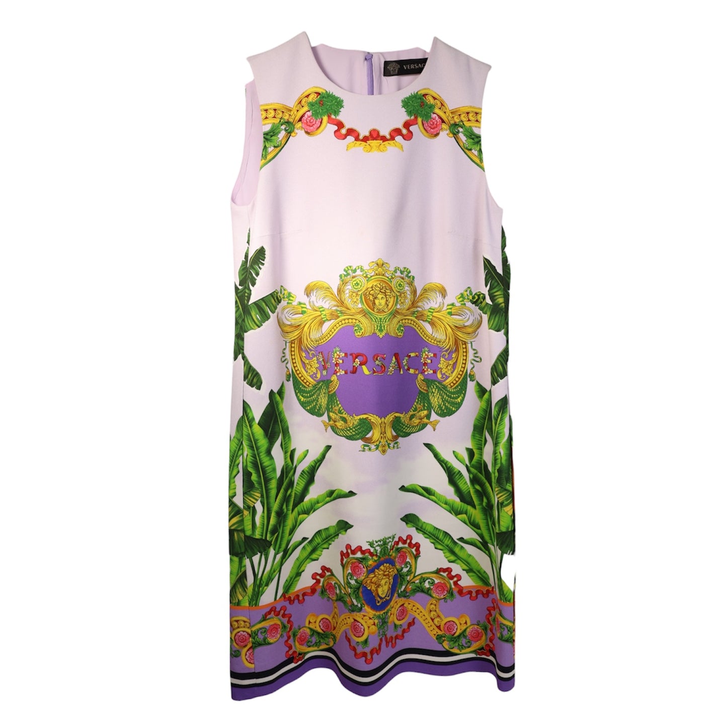 Versace Beverly Palm Print Cady Dress
