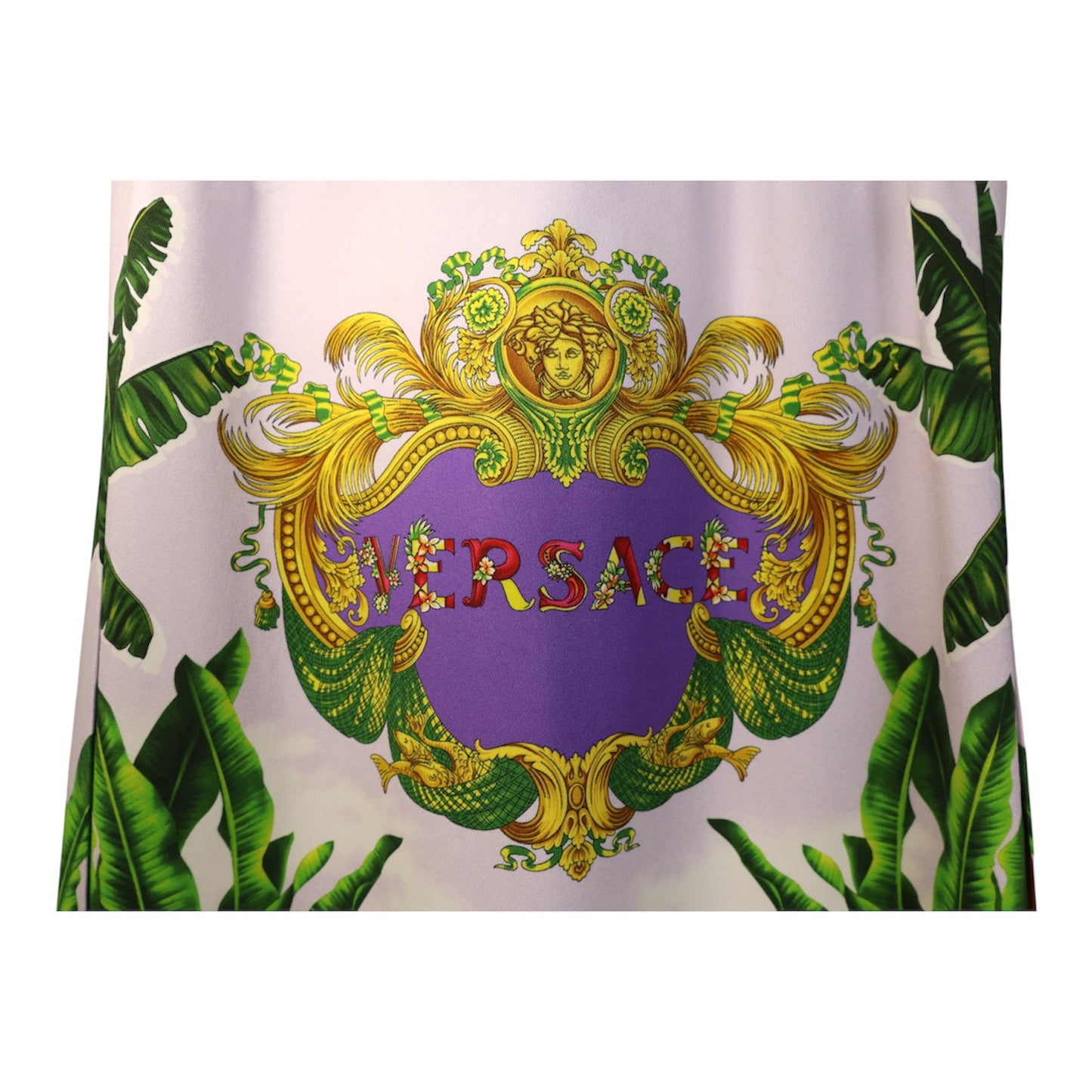 Versace Beverly Palm Print Cady Dress